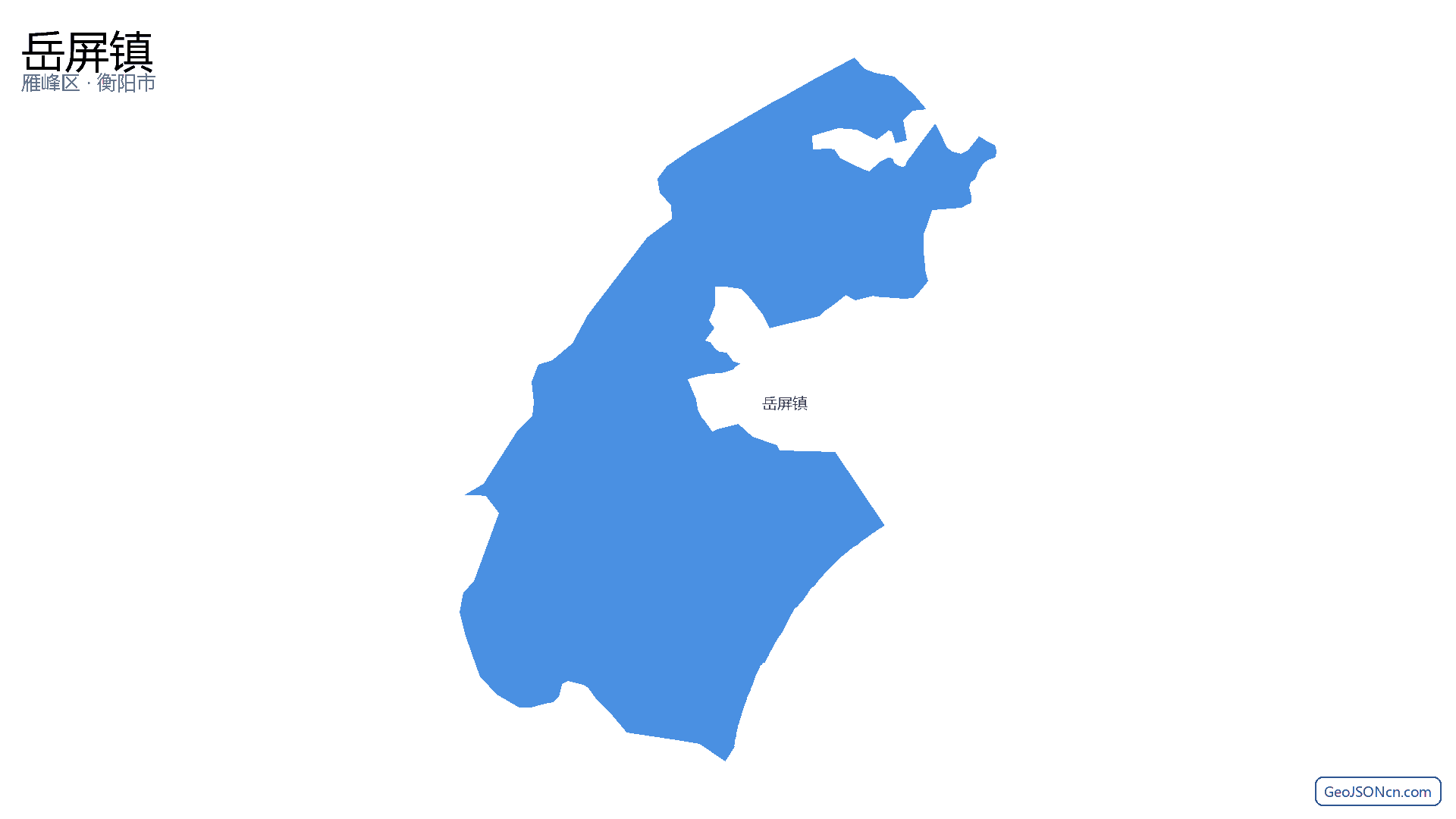 岳屏镇行政区划边界地图(雁峰区·衡阳市),提供GeoJSON、SHP矢量边界数据下载及高清地图大图(PNG/JPG) - GeoJSONcn.com