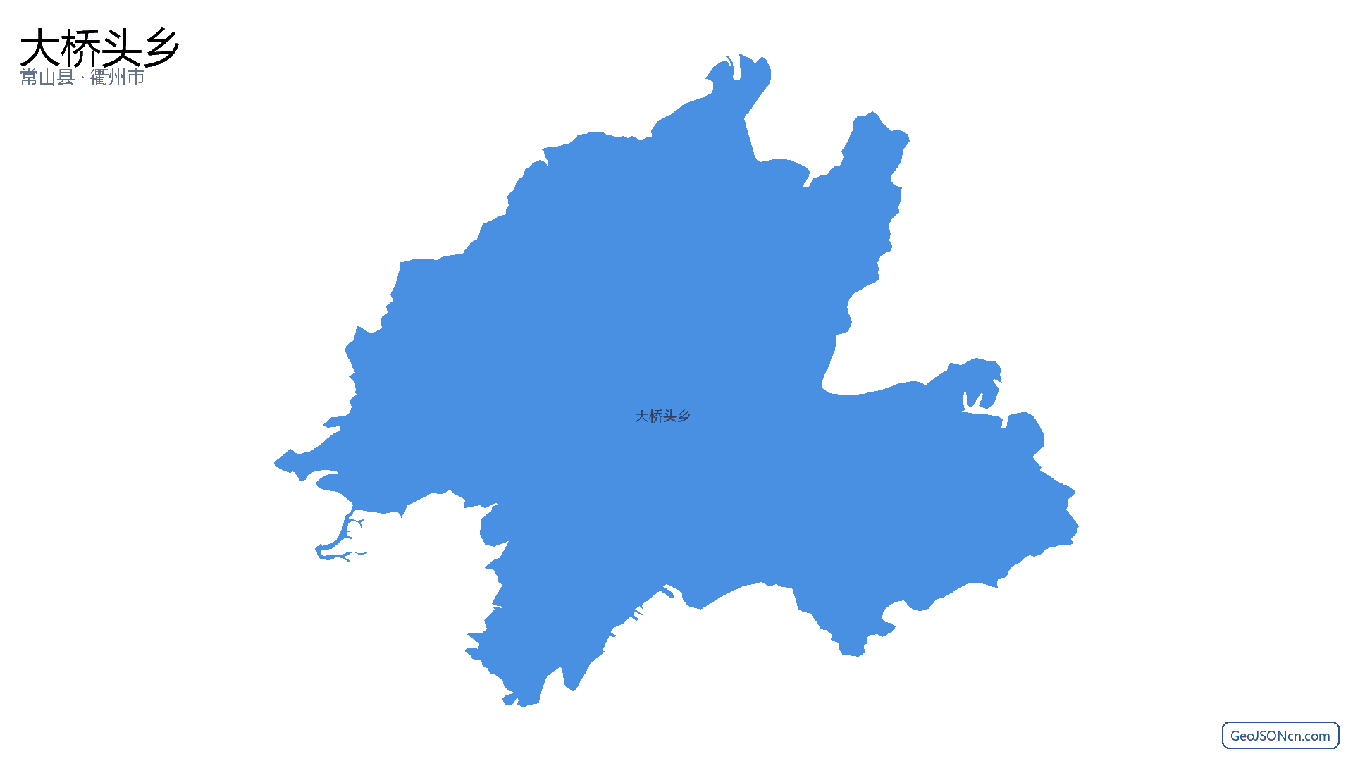 大桥头乡行政区划边界地图（常山县·衢州市）,提供GeoJSON、SHP矢量边界数据下载及高清地图大图(PNG/JPG) - GeoJSONcn.com