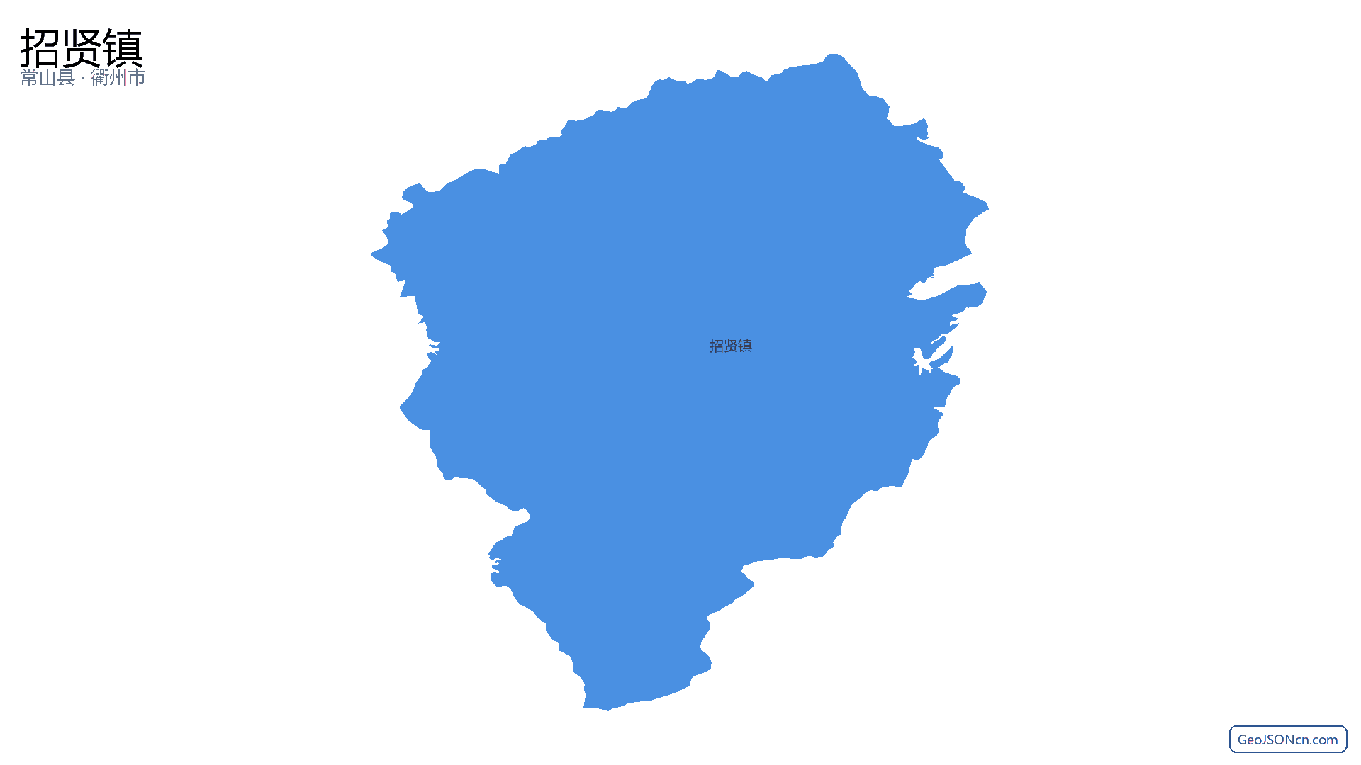 招贤镇行政区划边界地图（常山县·衢州市）,提供GeoJSON、SHP矢量边界数据下载及高清地图大图(PNG/JPG) - GeoJSONcn.com