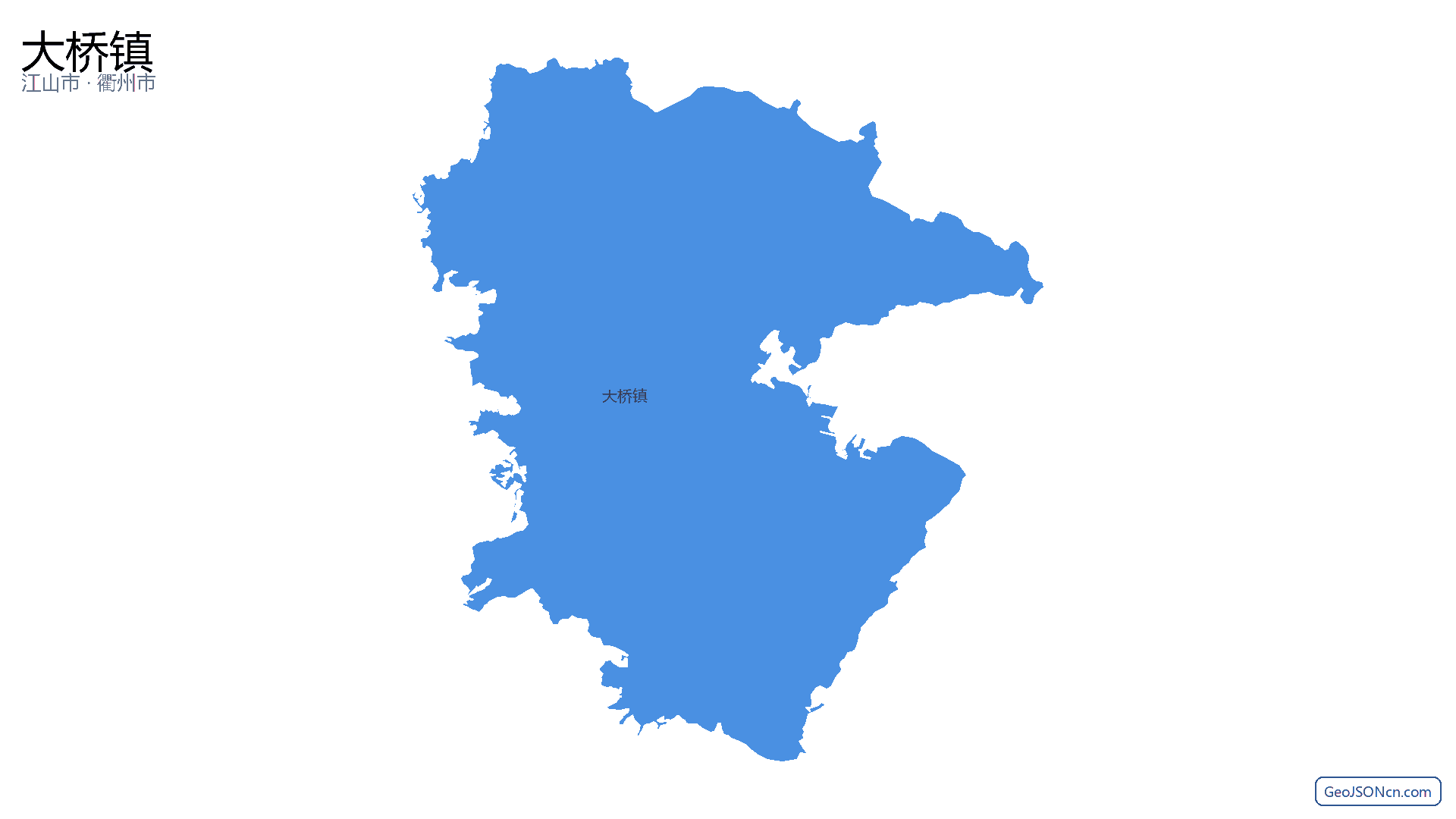 大桥镇行政区划边界地图（江山市·衢州市）,提供GeoJSON、SHP矢量边界数据下载及高清地图大图(PNG/JPG) - GeoJSONcn.com