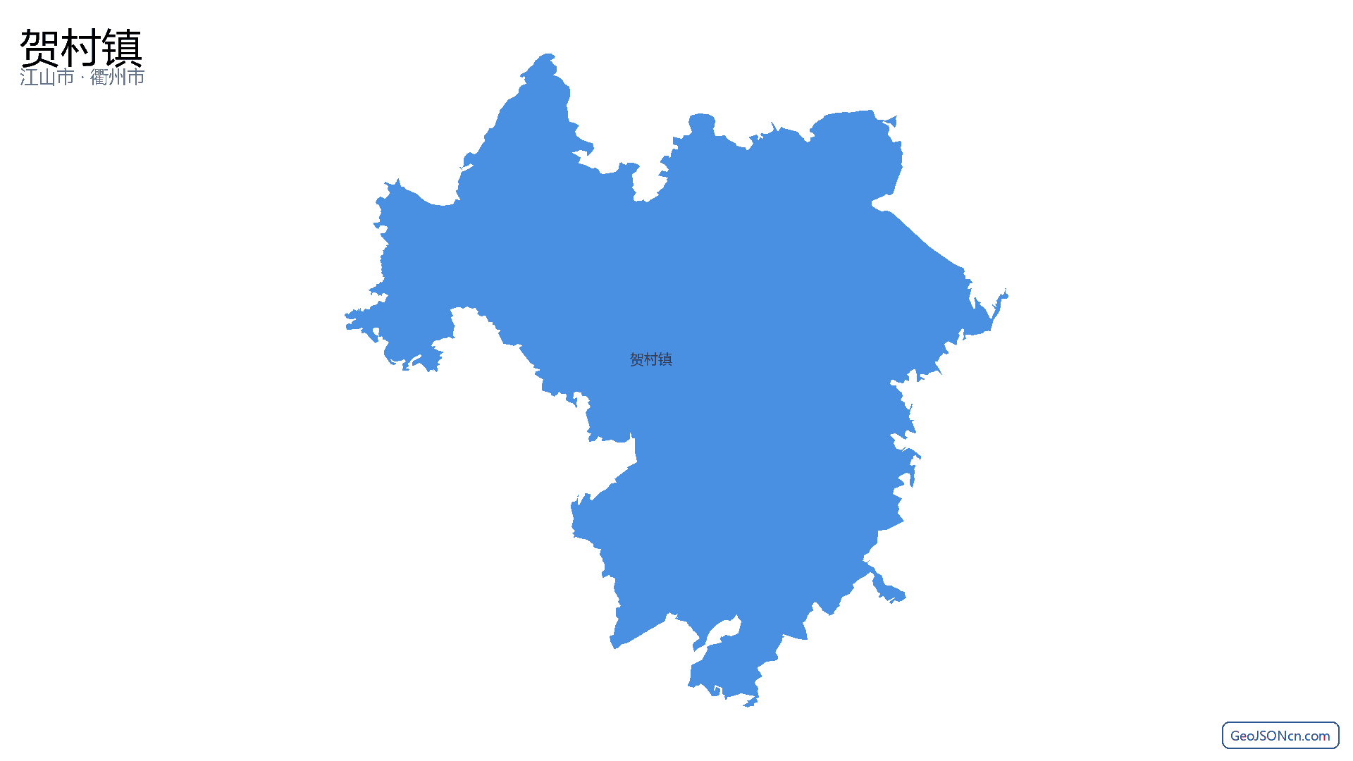贺村镇行政区划边界地图（江山市·衢州市）,提供GeoJSON、SHP矢量边界数据下载及高清地图大图(PNG/JPG) - GeoJSONcn.com