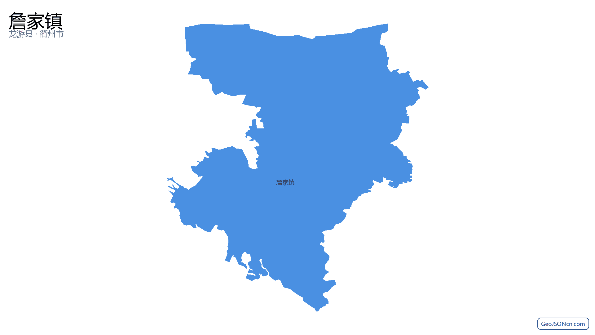 詹家镇行政区划边界地图(龙游县·衢州市),提供GeoJSON、SHP矢量边界数据下载及高清地图大图(PNG/JPG) - GeoJSONcn.com