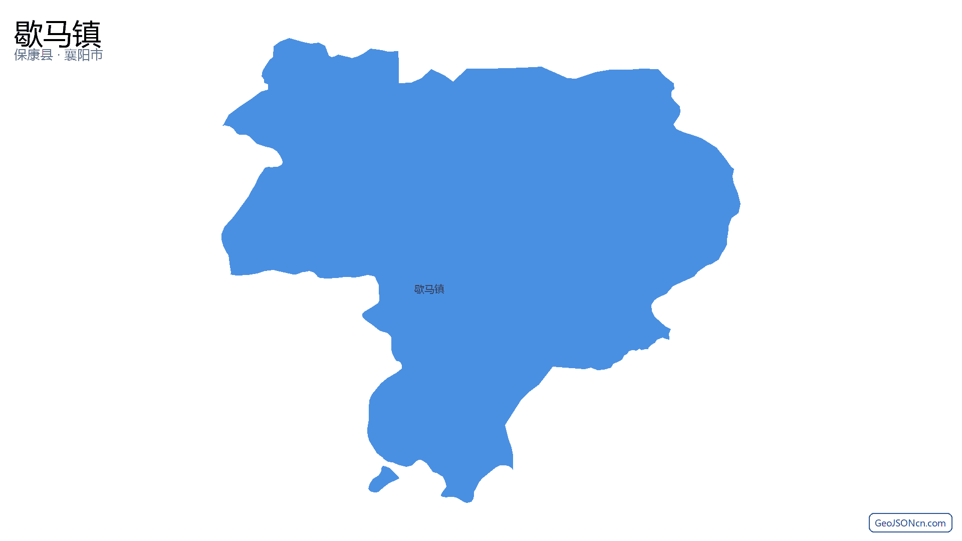歇马镇行政区划边界地图（保康县·襄阳市）,提供GeoJSON、SHP矢量边界数据下载及高清地图大图(PNG/JPG) - GeoJSONcn.com