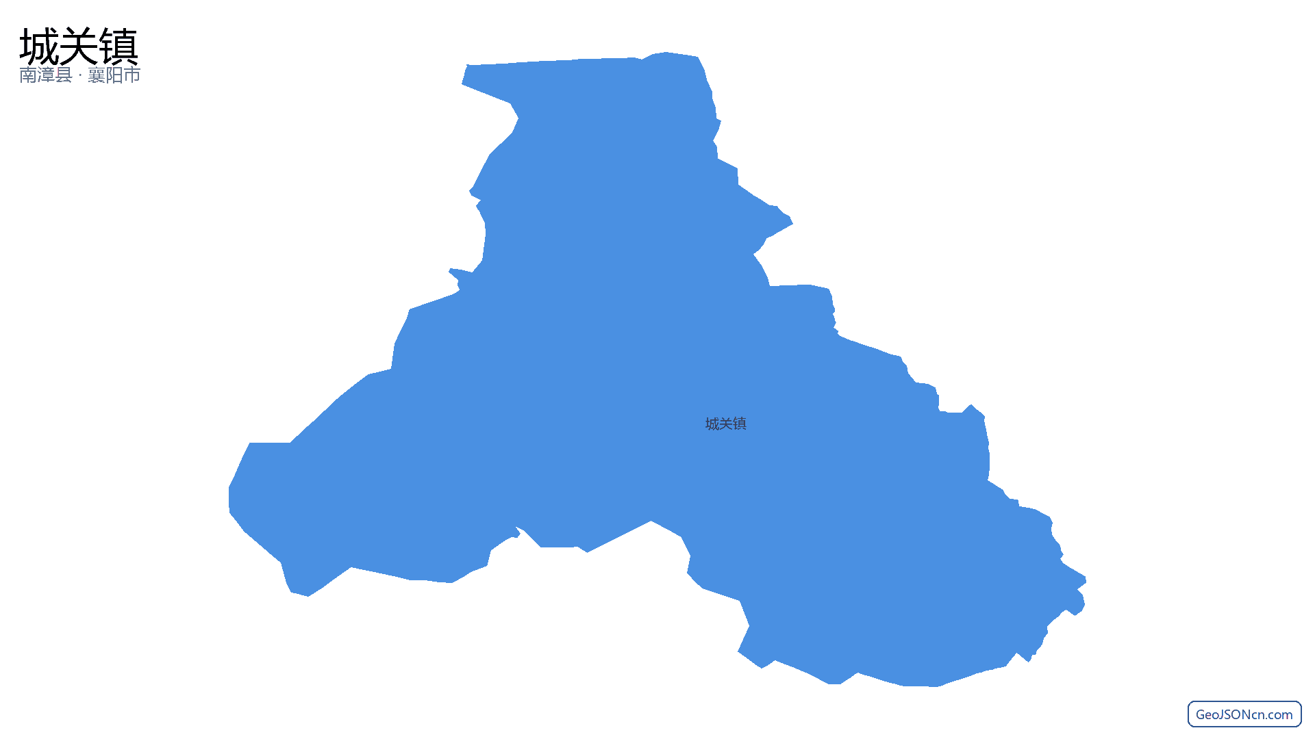 城关镇行政区划边界地图（南漳县·襄阳市）,提供GeoJSON、SHP矢量边界数据下载及高清地图大图(PNG/JPG) - GeoJSONcn.com
