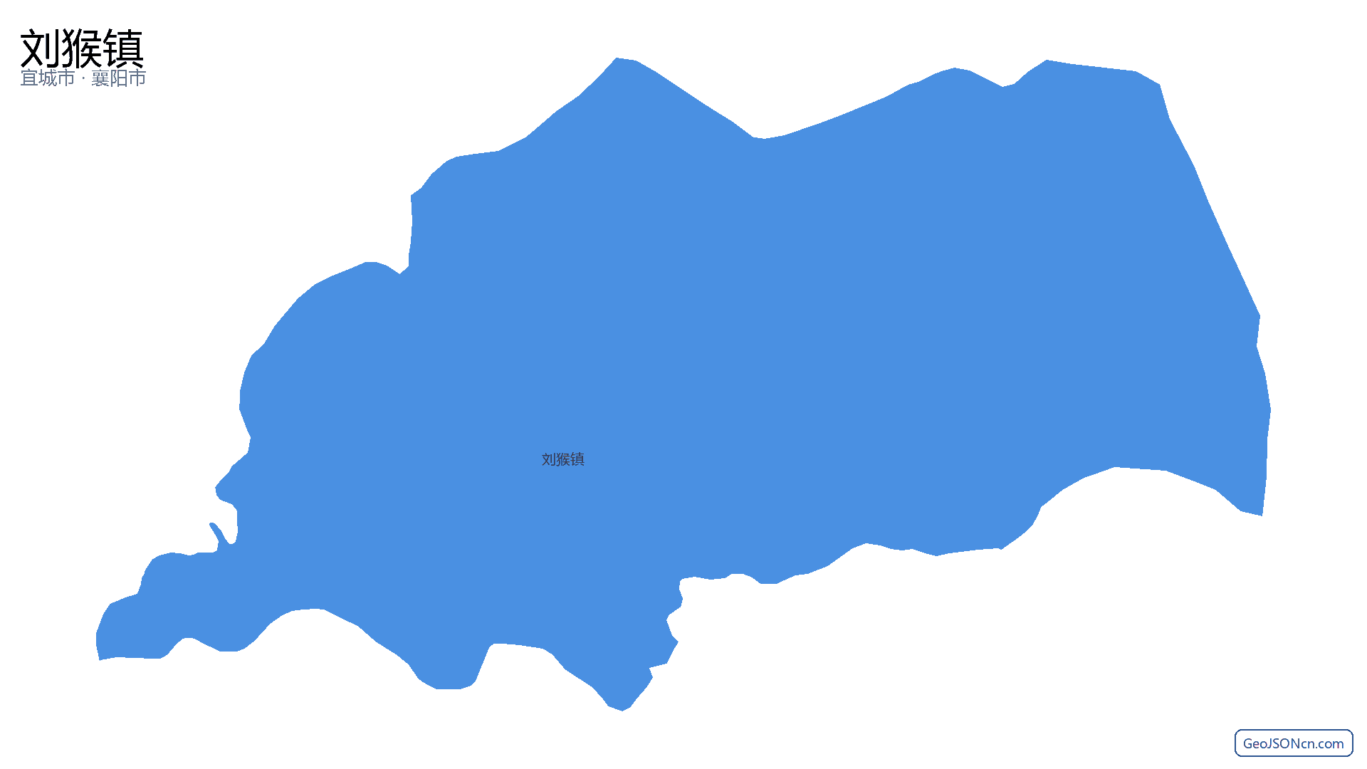 刘猴镇行政区划边界地图(宜城市·襄阳市),提供GeoJSON、SHP矢量边界数据下载及高清地图大图(PNG/JPG) - GeoJSONcn.com