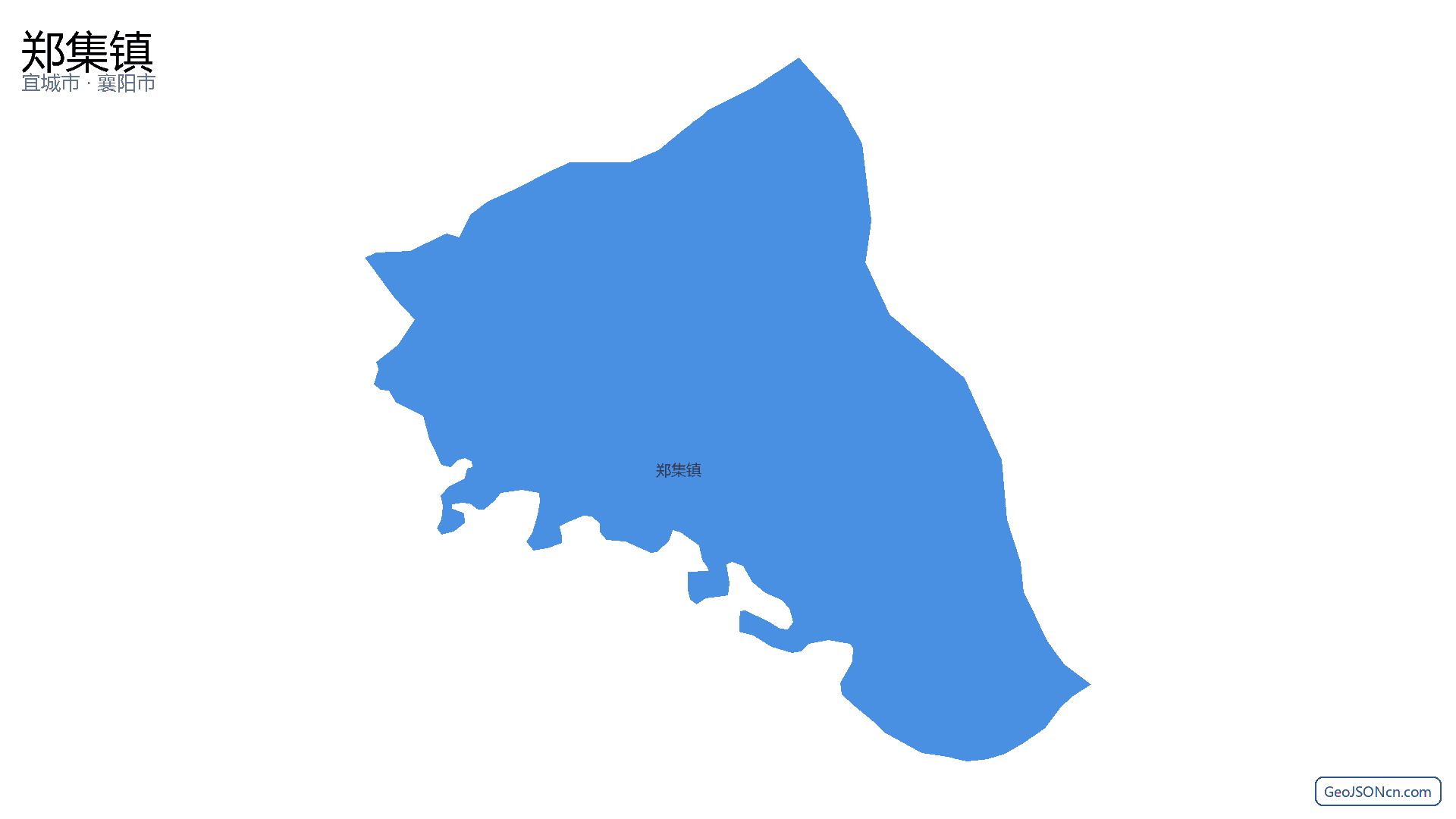 郑集镇行政区划边界地图(宜城市·襄阳市),提供GeoJSON、SHP矢量边界数据下载及高清地图大图(PNG/JPG) - GeoJSONcn.com