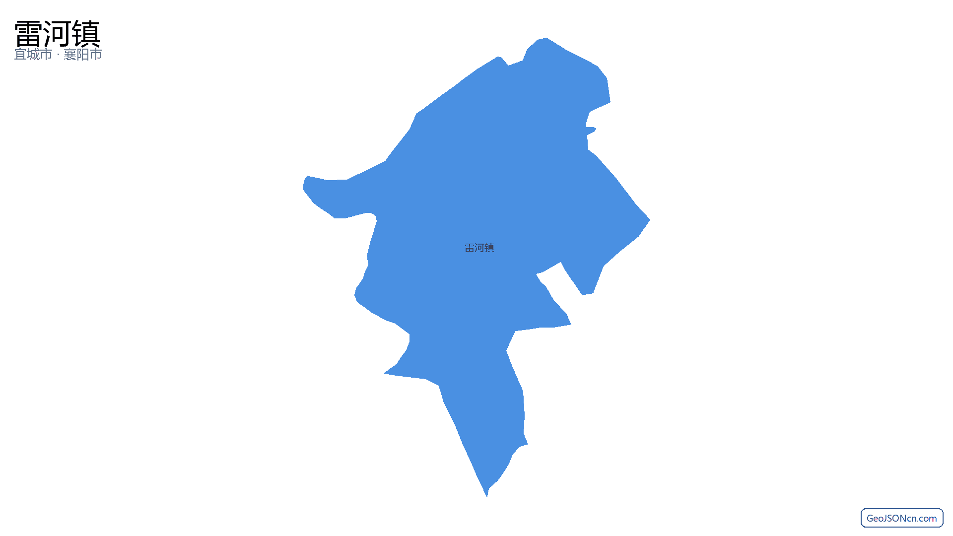 雷河镇行政区划边界地图(宜城市·襄阳市),提供GeoJSON、SHP矢量边界数据下载及高清地图大图(PNG/JPG) - GeoJSONcn.com