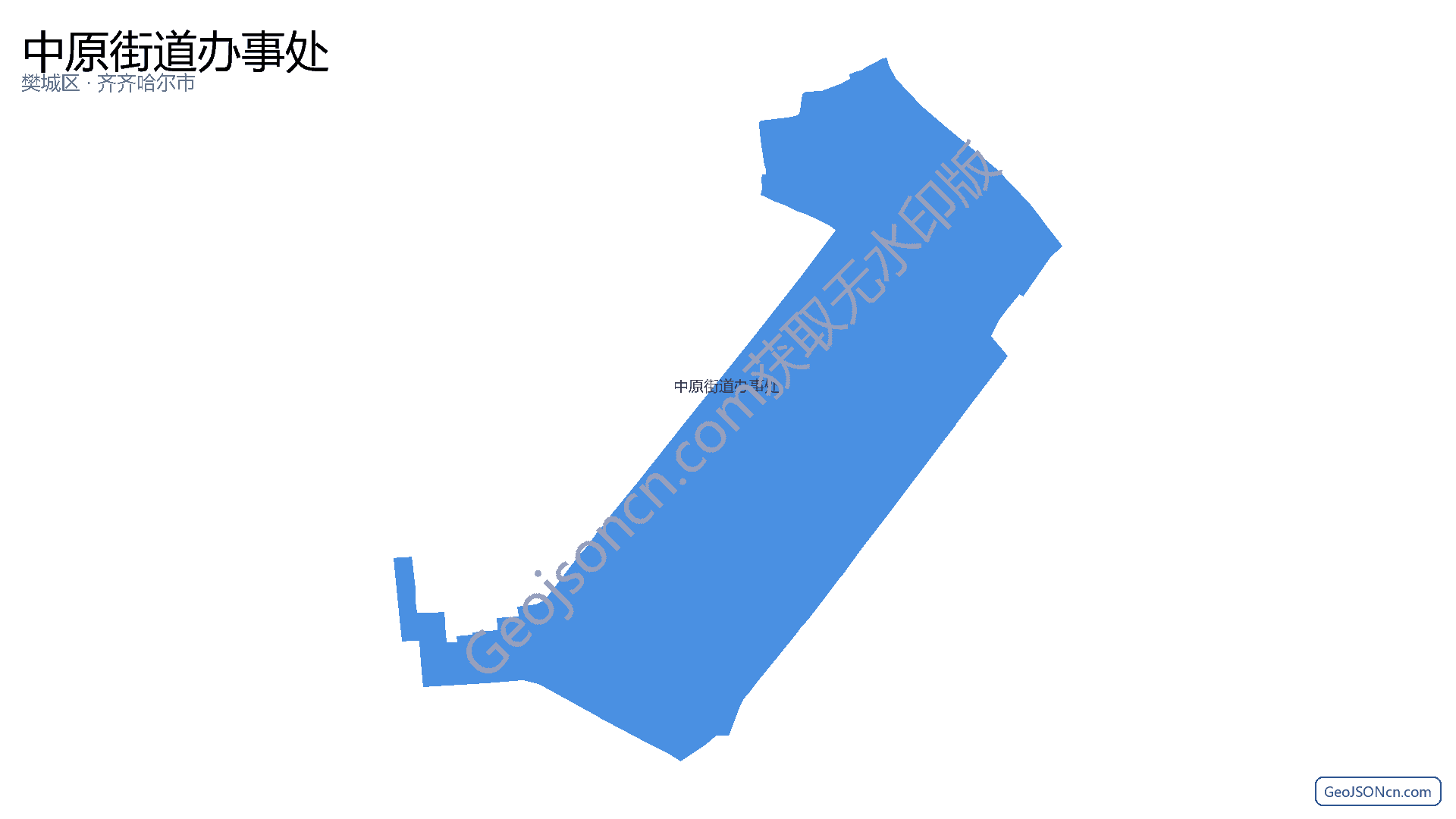 中原街道办事处行政区划边界地图（樊城区·襄阳市）,提供GeoJSON、SHP矢量边界数据下载及高清地图大图(PNG/JPG) - GeoJSONcn.com