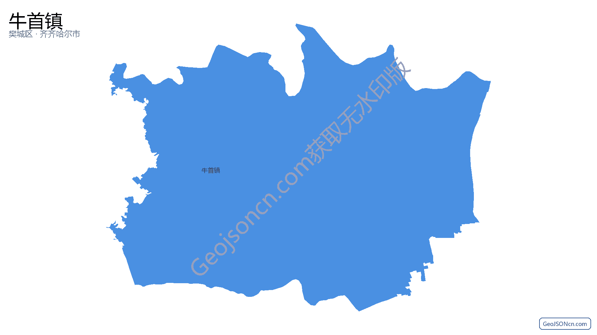 牛首镇行政区划边界地图(樊城区·襄阳市),提供GeoJSON、SHP矢量边界数据下载及高清地图大图(PNG/JPG) - GeoJSONcn.com