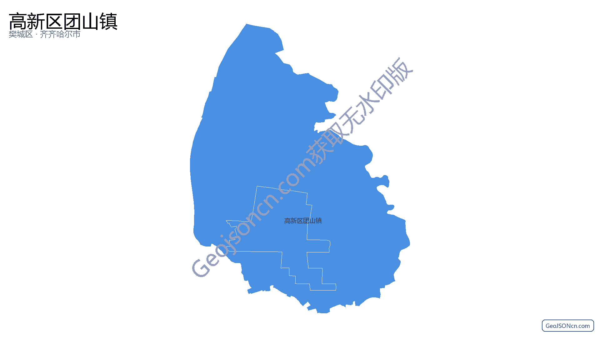 高新区团山镇行政区划边界地图(樊城区·襄阳市),提供GeoJSON、SHP矢量边界数据下载及高清地图大图(PNG/JPG) - GeoJSONcn.com