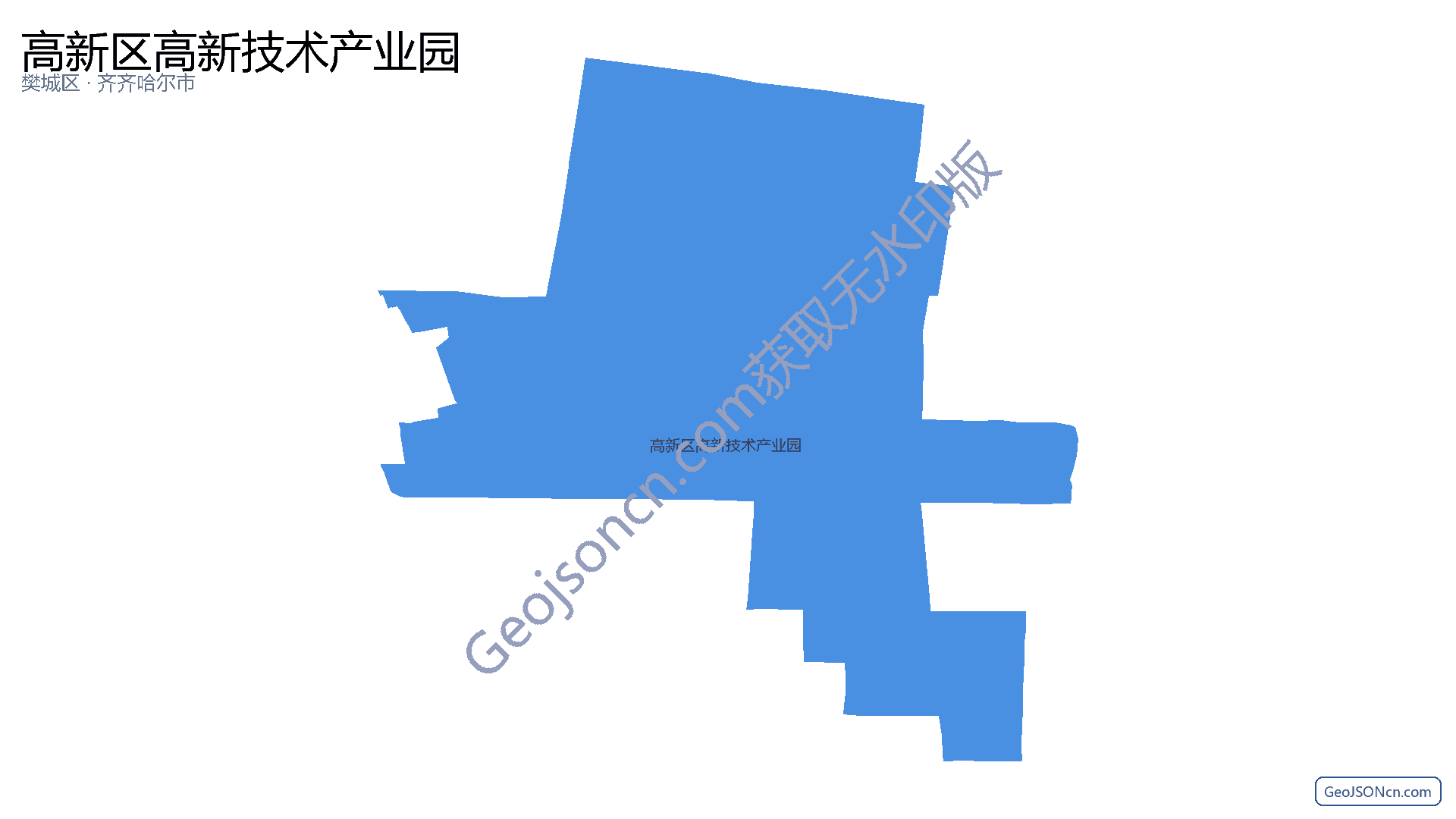 高新区高新技术产业园行政区划边界地图（樊城区·襄阳市）,提供GeoJSON、SHP矢量边界数据下载及高清地图大图(PNG/JPG) - GeoJSONcn.com
