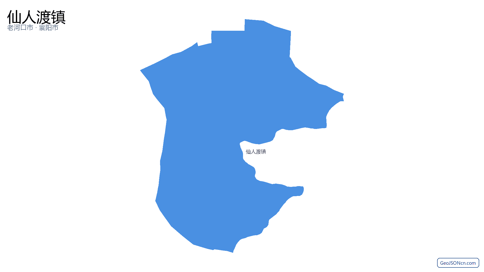 仙人渡镇行政区划边界地图（老河口市·襄阳市）,提供GeoJSON、SHP矢量边界数据下载及高清地图大图(PNG/JPG) - GeoJSONcn.com