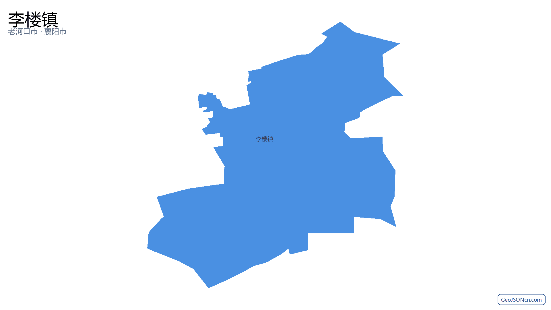 李楼镇行政区划边界地图（老河口市·襄阳市）,提供GeoJSON、SHP矢量边界数据下载及高清地图大图(PNG/JPG) - GeoJSONcn.com