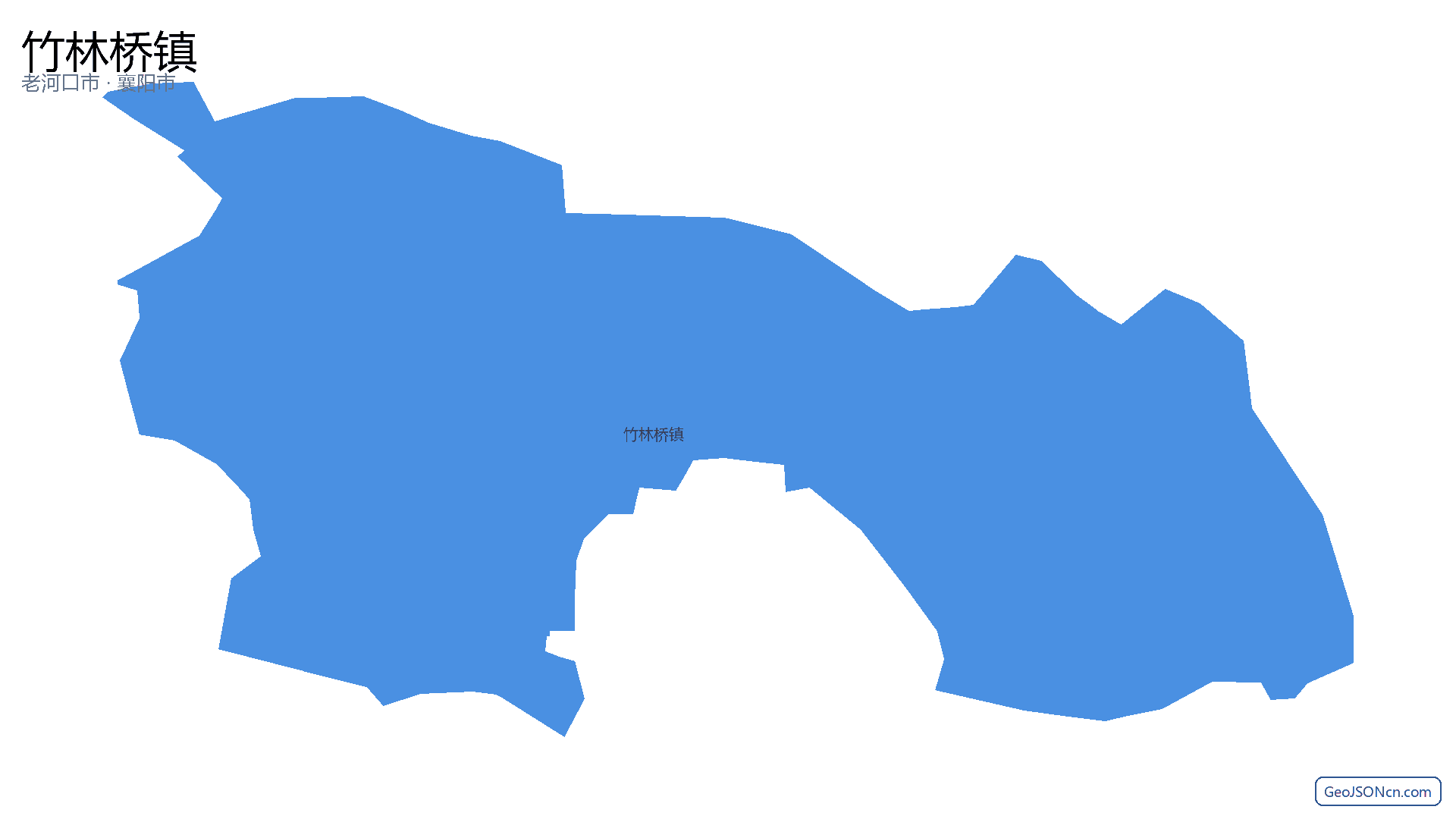 竹林桥镇行政区划边界地图(老河口市·襄阳市),提供GeoJSON、SHP矢量边界数据下载及高清地图大图(PNG/JPG) - GeoJSONcn.com
