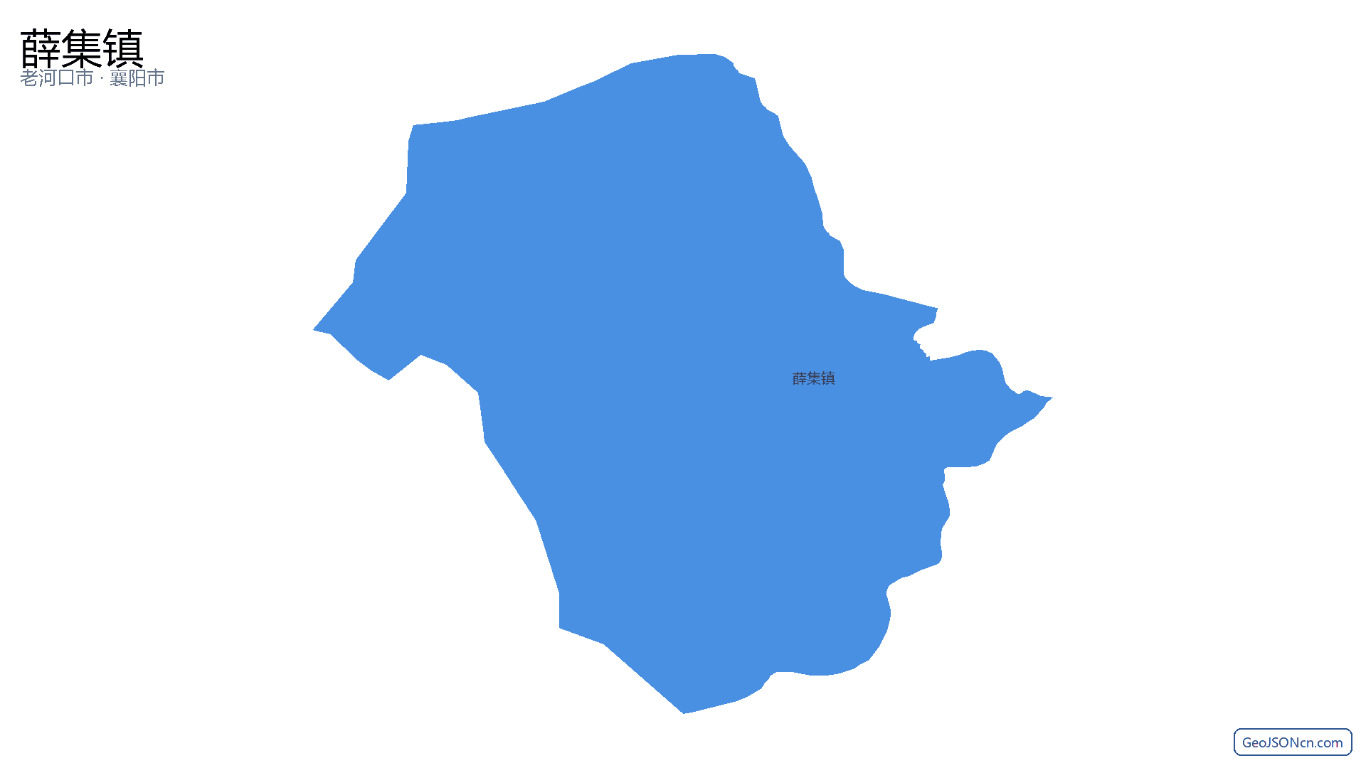 薛集镇行政区划边界地图（老河口市·襄阳市）,提供GeoJSON、SHP矢量边界数据下载及高清地图大图(PNG/JPG) - GeoJSONcn.com