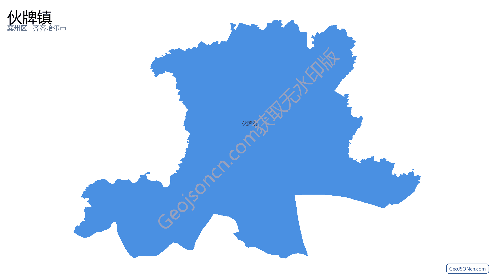 伙牌镇行政区划边界地图（襄州区·襄阳市）,提供GeoJSON、SHP矢量边界数据下载及高清地图大图(PNG/JPG) - GeoJSONcn.com
