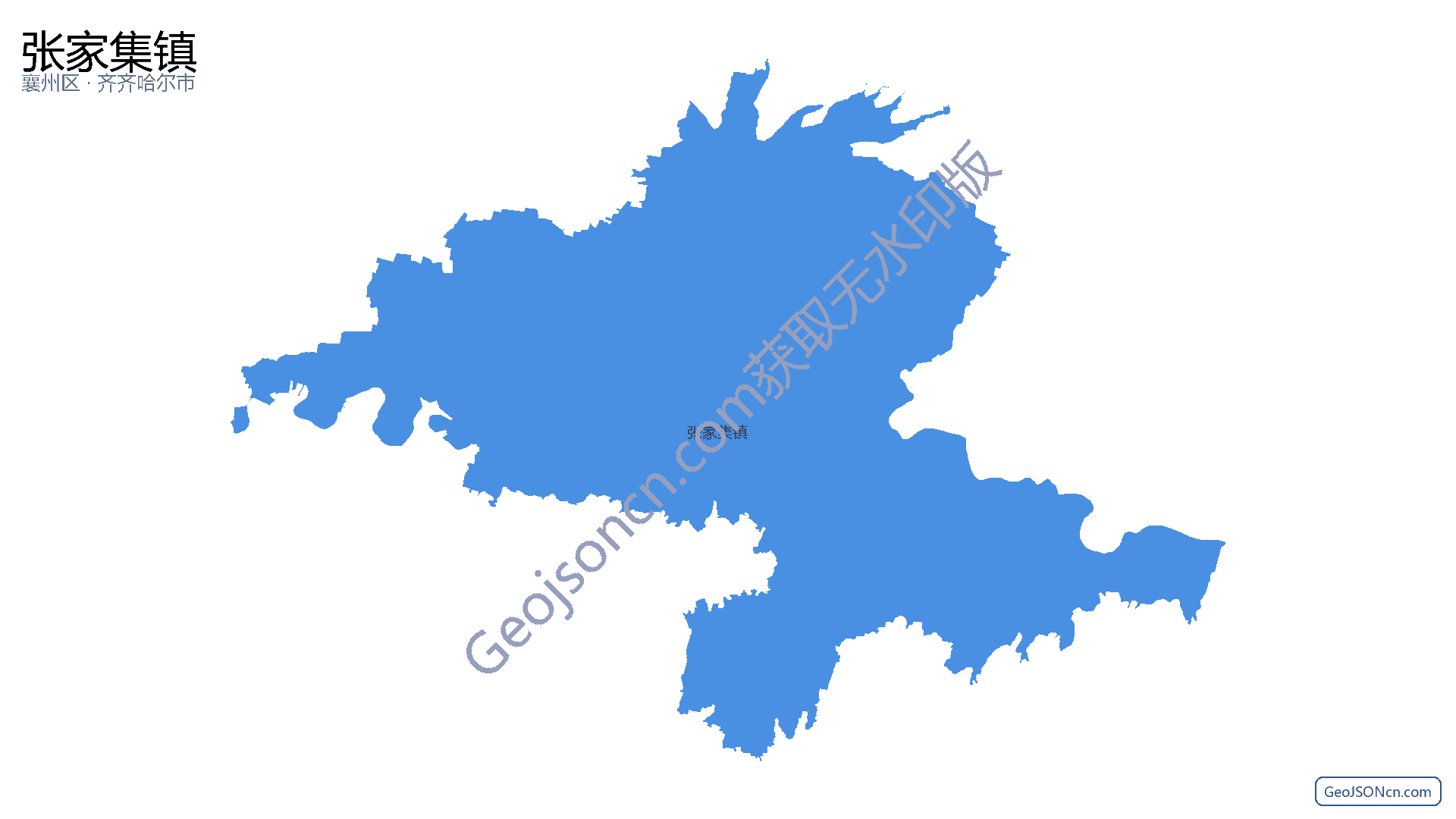 张家集镇行政区划边界地图（襄州区·襄阳市）,提供GeoJSON、SHP矢量边界数据下载及高清地图大图(PNG/JPG) - GeoJSONcn.com
