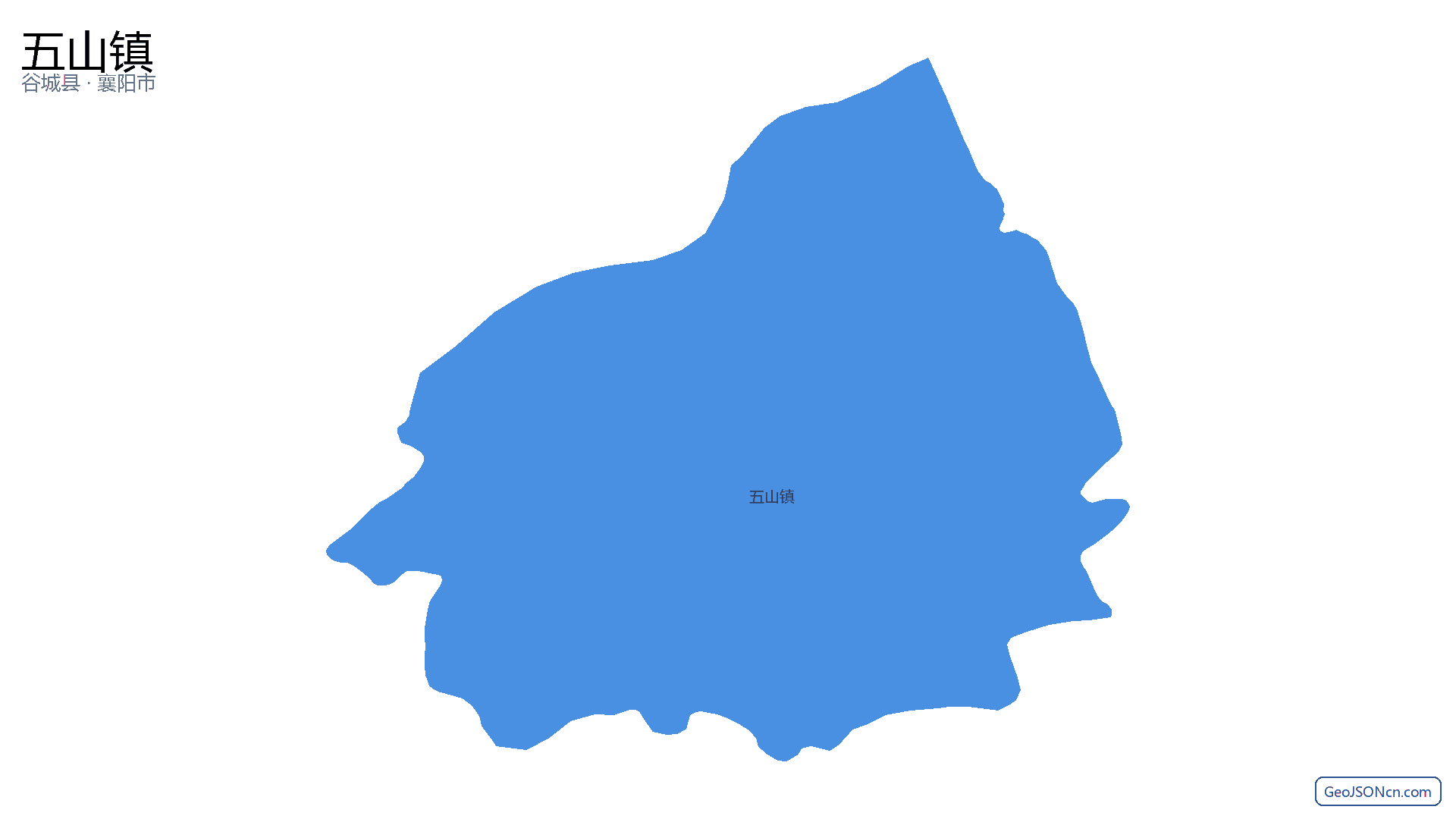 五山镇行政区划边界地图（谷城县·襄阳市）,提供GeoJSON、SHP矢量边界数据下载及高清地图大图(PNG/JPG) - GeoJSONcn.com