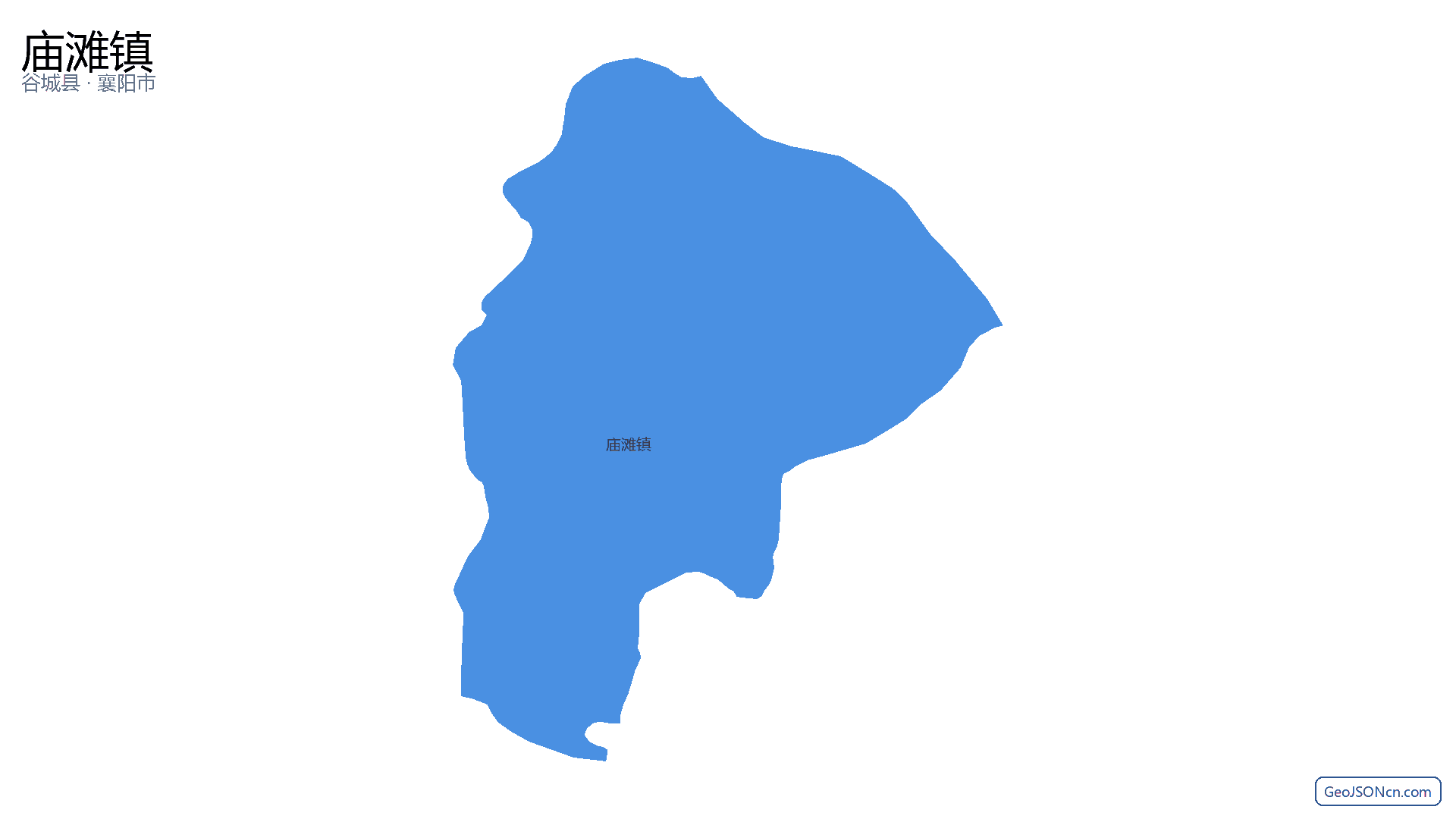 庙滩镇行政区划边界地图（谷城县·襄阳市）,提供GeoJSON、SHP矢量边界数据下载及高清地图大图(PNG/JPG) - GeoJSONcn.com