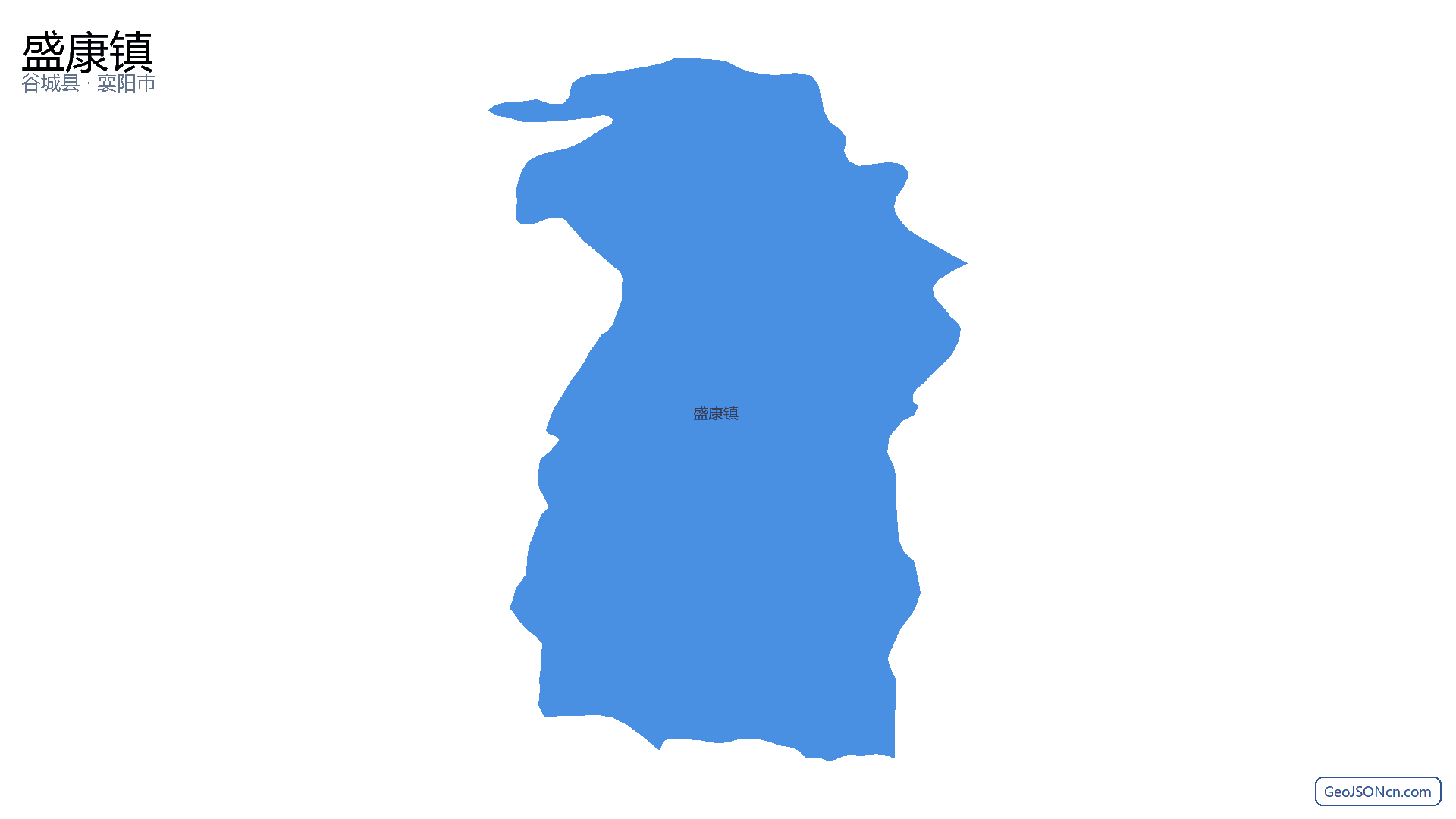 盛康镇行政区划边界地图(谷城县·襄阳市),提供GeoJSON、SHP矢量边界数据下载及高清地图大图(PNG/JPG) - GeoJSONcn.com