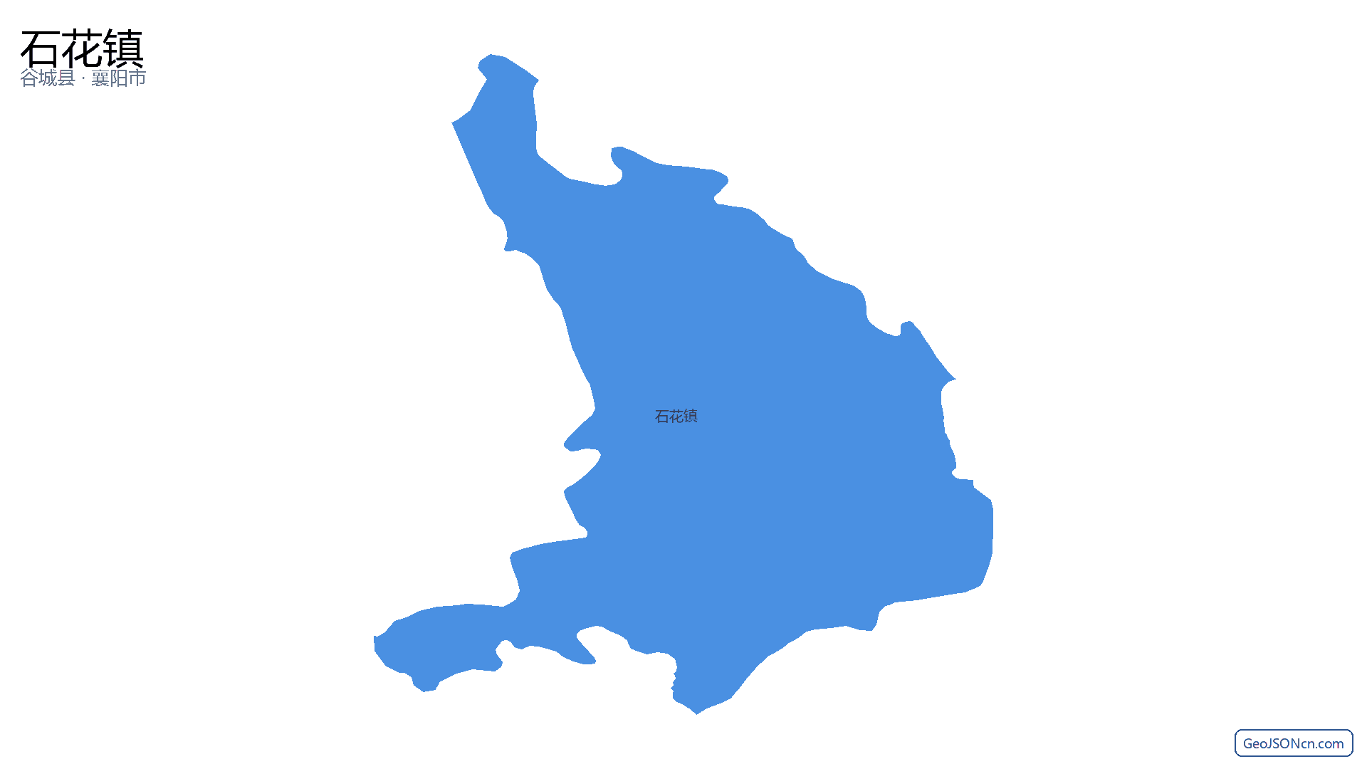 石花镇行政区划边界地图（谷城县·襄阳市）,提供GeoJSON、SHP矢量边界数据下载及高清地图大图(PNG/JPG) - GeoJSONcn.com