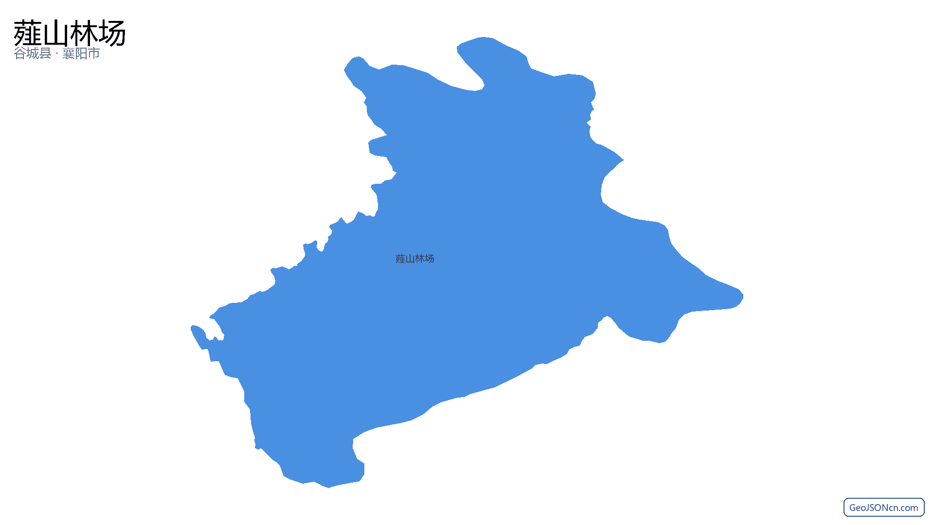 薤山林场行政区划边界地图（谷城县·襄阳市）,提供GeoJSON、SHP矢量边界数据下载及高清地图大图(PNG/JPG) - GeoJSONcn.com