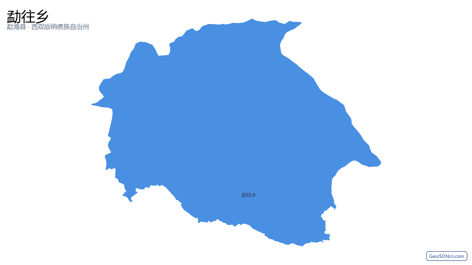勐往乡行政区划边界地图（勐海县·西双版纳傣族自治州）,提供GeoJSON、SHP矢量边界数据下载及高清地图大图(PNG/JPG) - GeoJSONcn.com