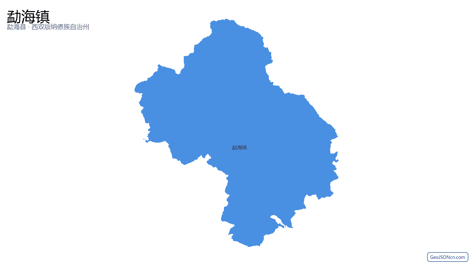 勐海镇行政区划边界地图（勐海县·西双版纳傣族自治州）,提供GeoJSON、SHP矢量边界数据下载及高清地图大图(PNG/JPG) - GeoJSONcn.com