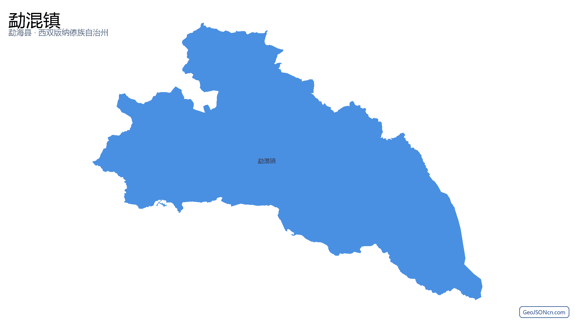 勐混镇行政区划边界地图（勐海县·西双版纳傣族自治州）,提供GeoJSON、SHP矢量边界数据下载及高清地图大图(PNG/JPG) - GeoJSONcn.com