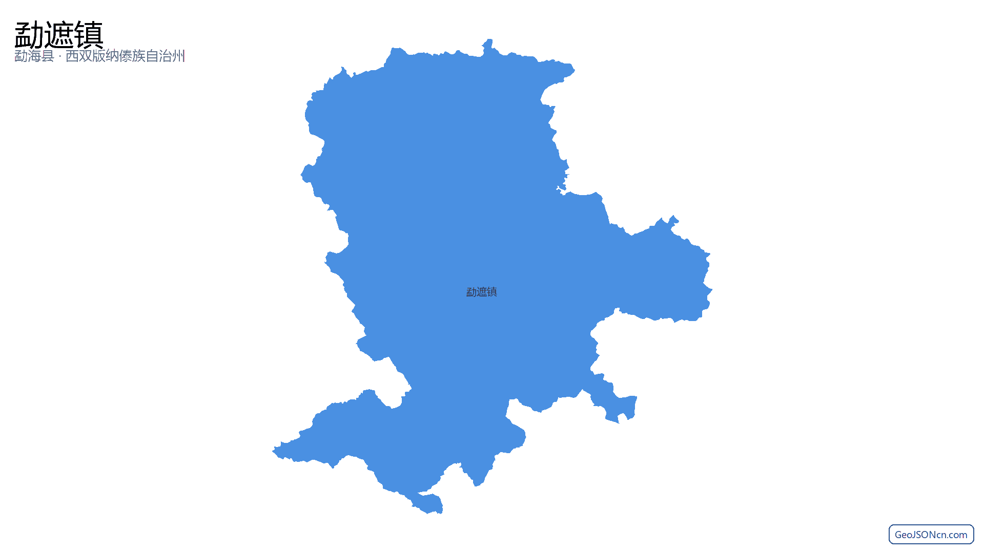 勐遮镇行政区划边界地图（勐海县·西双版纳傣族自治州）,提供GeoJSON、SHP矢量边界数据下载及高清地图大图(PNG/JPG) - GeoJSONcn.com