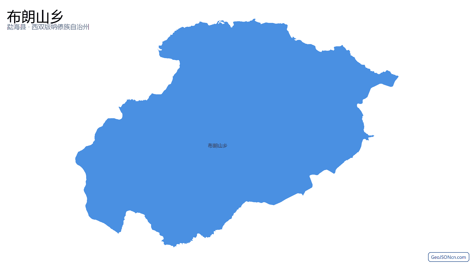 布朗山乡行政区划边界地图(勐海县·西双版纳傣族自治州),提供GeoJSON、SHP矢量边界数据下载及高清地图大图(PNG/JPG) - GeoJSONcn.com