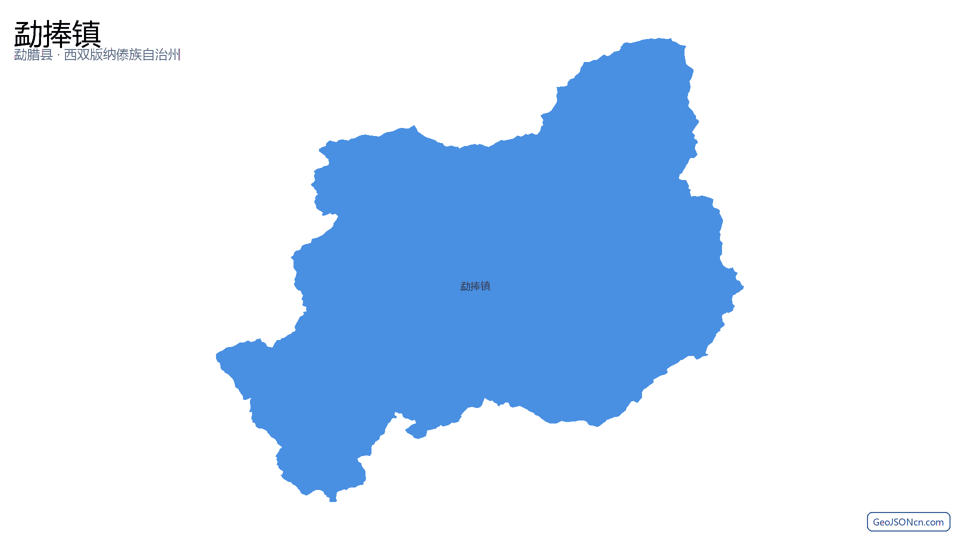勐捧镇行政区划边界地图（勐腊县·西双版纳傣族自治州）,提供GeoJSON、SHP矢量边界数据下载及高清地图大图(PNG/JPG) - GeoJSONcn.com
