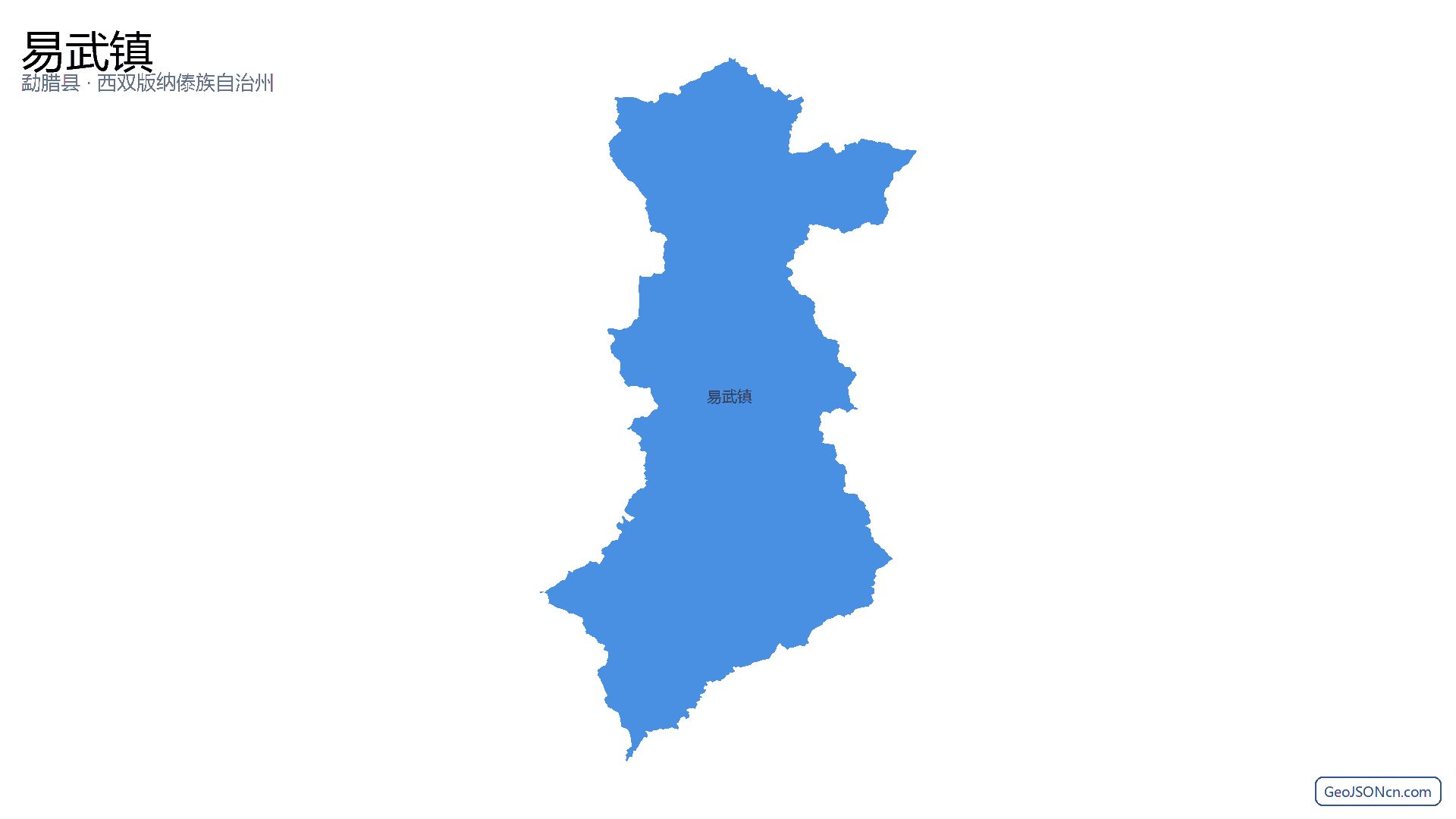 易武镇行政区划边界地图（勐腊县·西双版纳傣族自治州）,提供GeoJSON、SHP矢量边界数据下载及高清地图大图(PNG/JPG) - GeoJSONcn.com