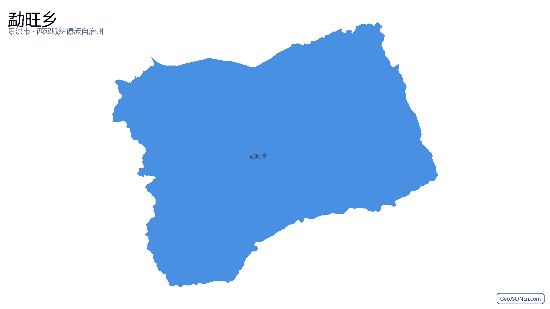 勐旺乡行政区划边界地图（景洪市·西双版纳傣族自治州）,提供GeoJSON、SHP矢量边界数据下载及高清地图大图(PNG/JPG) - GeoJSONcn.com