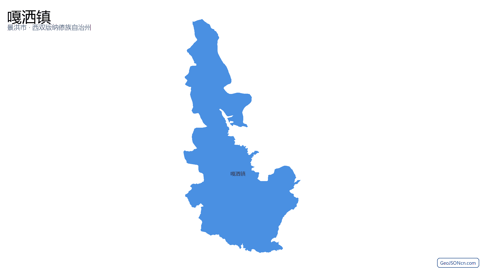 嘎洒镇行政区划边界地图(景洪市·西双版纳傣族自治州),提供GeoJSON、SHP矢量边界数据下载及高清地图大图(PNG/JPG) - GeoJSONcn.com