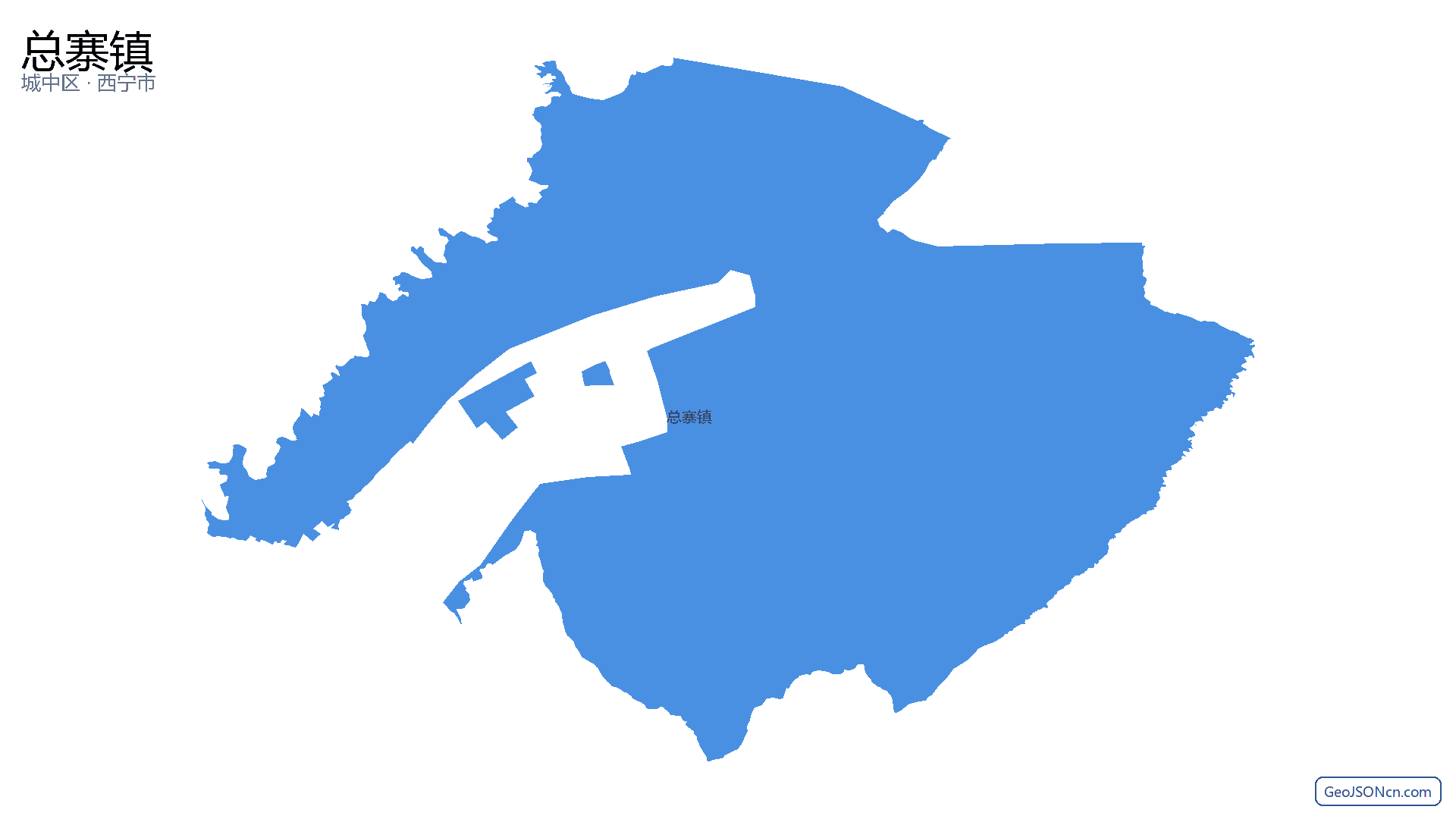 总寨镇行政区划边界地图(城中区·西宁市),提供GeoJSON、SHP矢量边界数据下载及高清地图大图(PNG/JPG) - GeoJSONcn.com