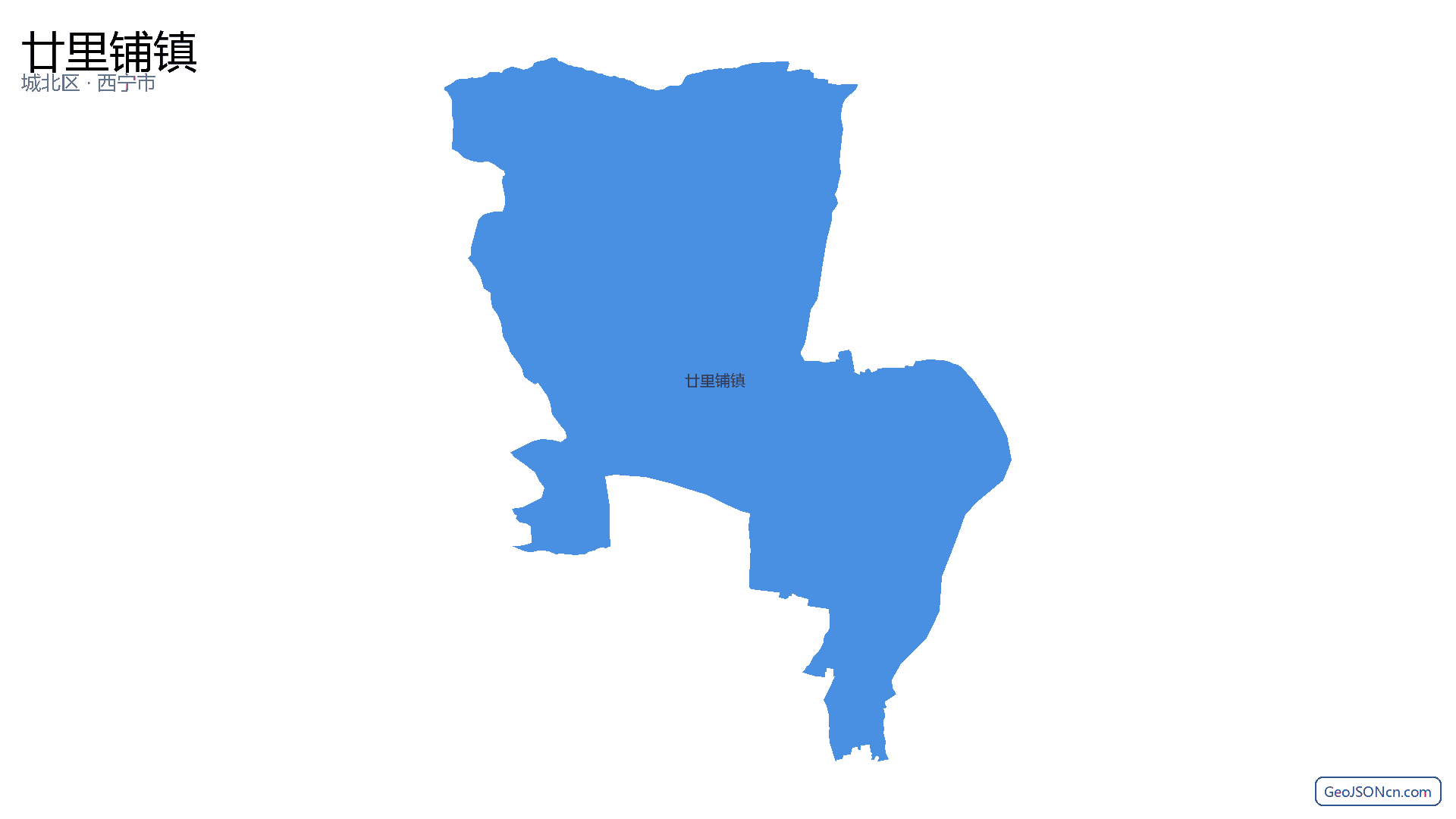 廿里铺镇行政区划边界地图（城北区·西宁市）,提供GeoJSON、SHP矢量边界数据下载及高清地图大图(PNG/JPG) - GeoJSONcn.com