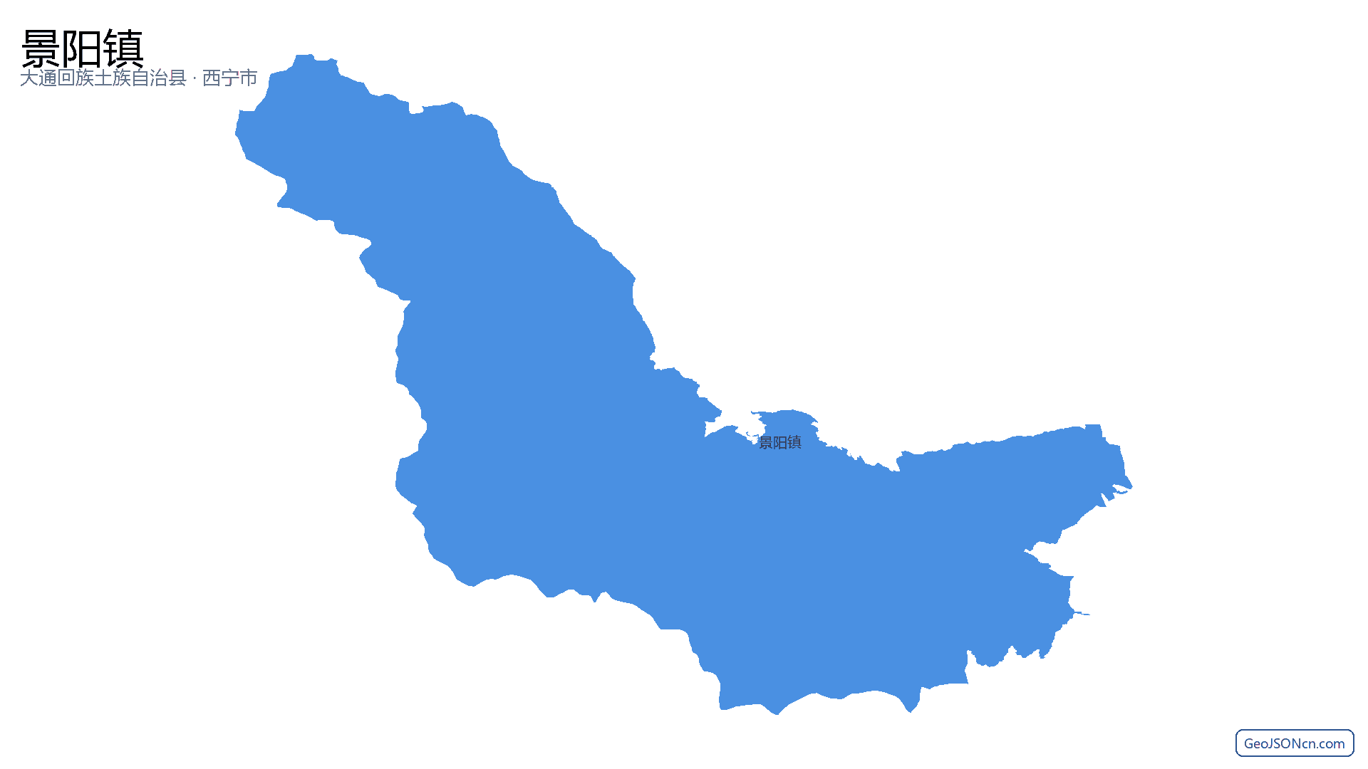 景阳镇行政区划边界地图（大通回族土族自治县·西宁市）,提供GeoJSON、SHP矢量边界数据下载及高清地图大图(PNG/JPG) - GeoJSONcn.com