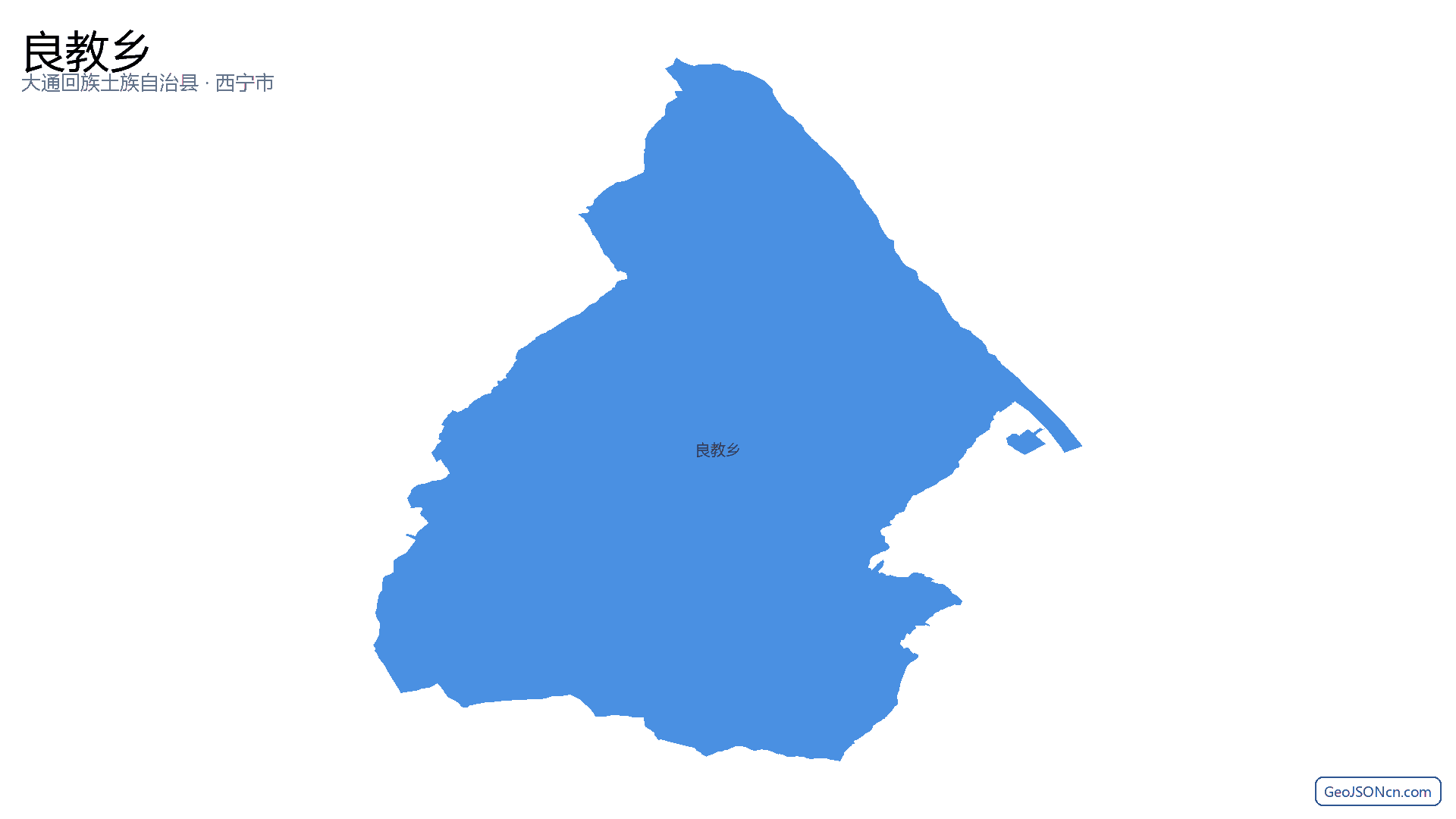 良教乡行政区划边界地图（大通回族土族自治县·西宁市）,提供GeoJSON、SHP矢量边界数据下载及高清地图大图(PNG/JPG) - GeoJSONcn.com