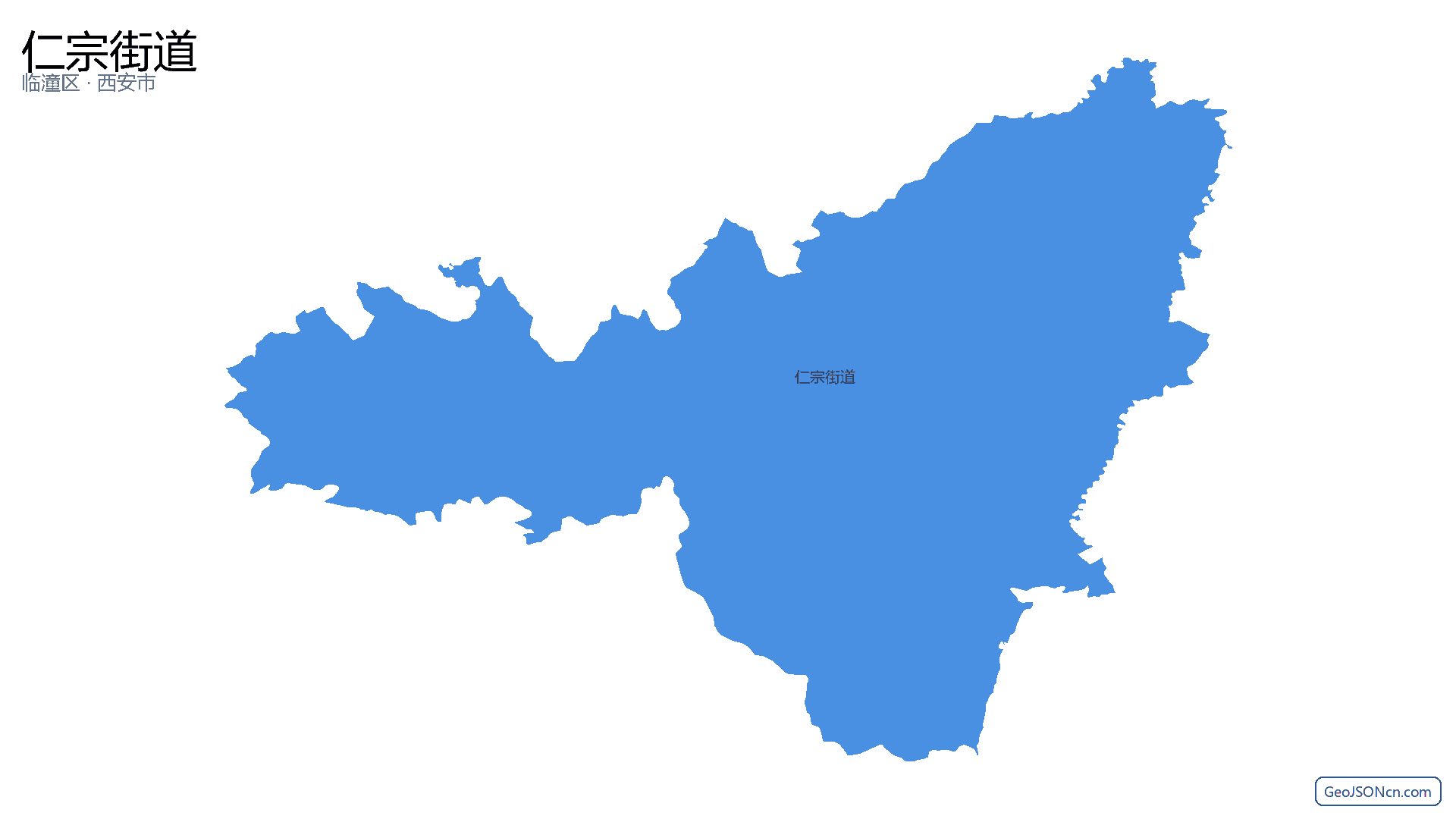 仁宗街道行政区划边界地图（临潼区·西安市）,提供GeoJSON、SHP矢量边界数据下载及高清地图大图(PNG/JPG) - GeoJSONcn.com