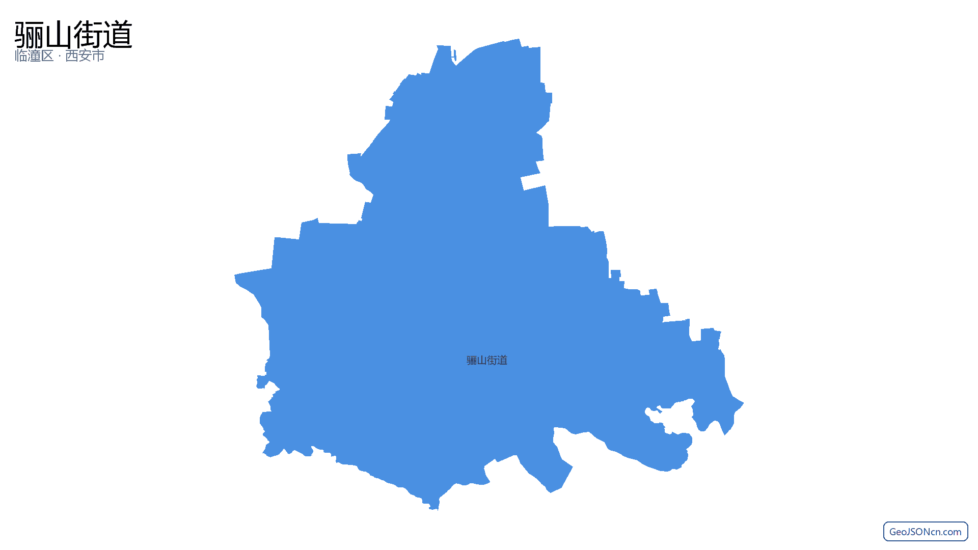 骊山街道行政区划边界地图（临潼区·西安市）,提供GeoJSON、SHP矢量边界数据下载及高清地图大图(PNG/JPG) - GeoJSONcn.com