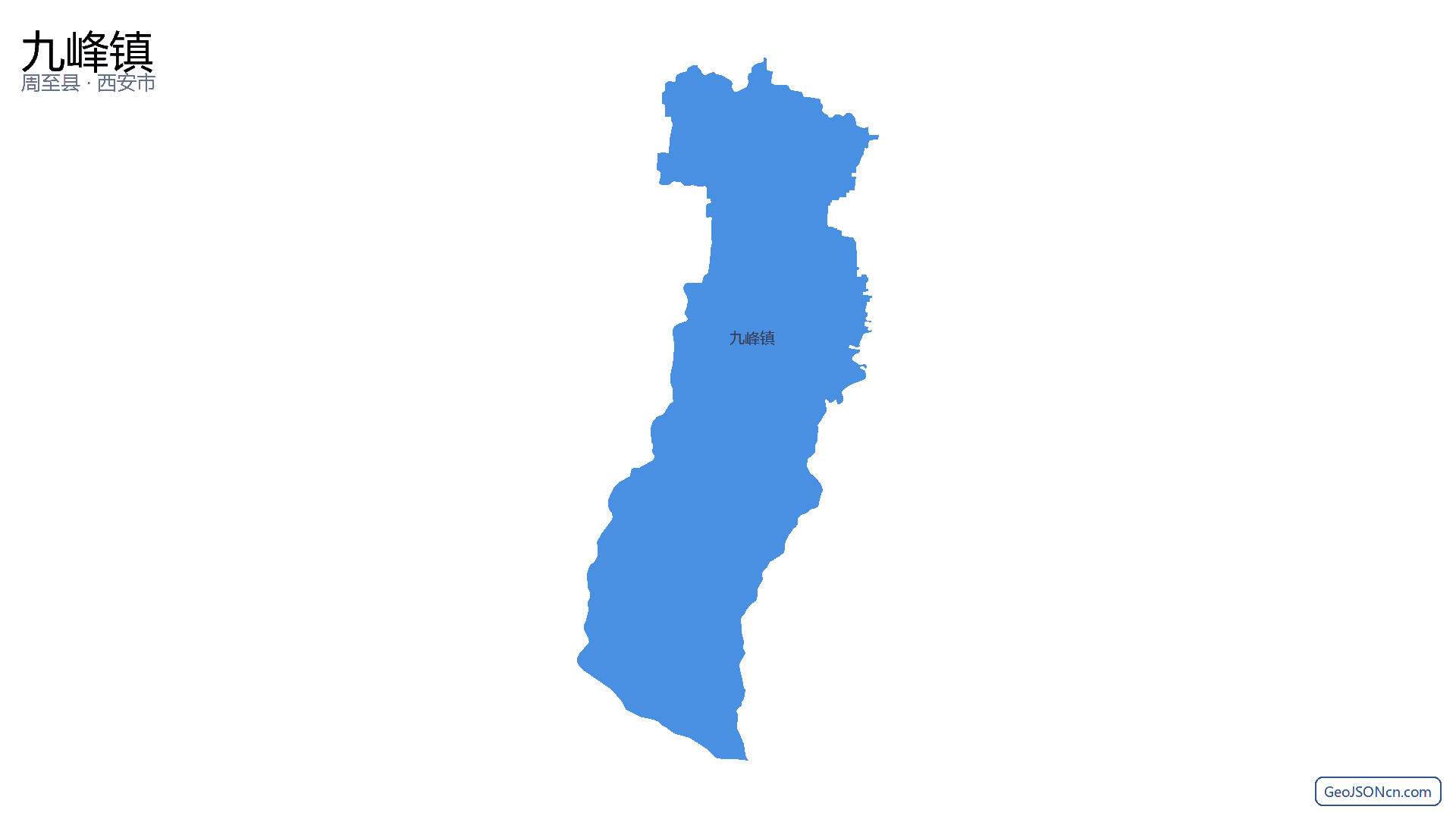 九峰镇行政区划边界地图(周至县·西安市),提供GeoJSON、SHP矢量边界数据下载及高清地图大图(PNG/JPG) - GeoJSONcn.com