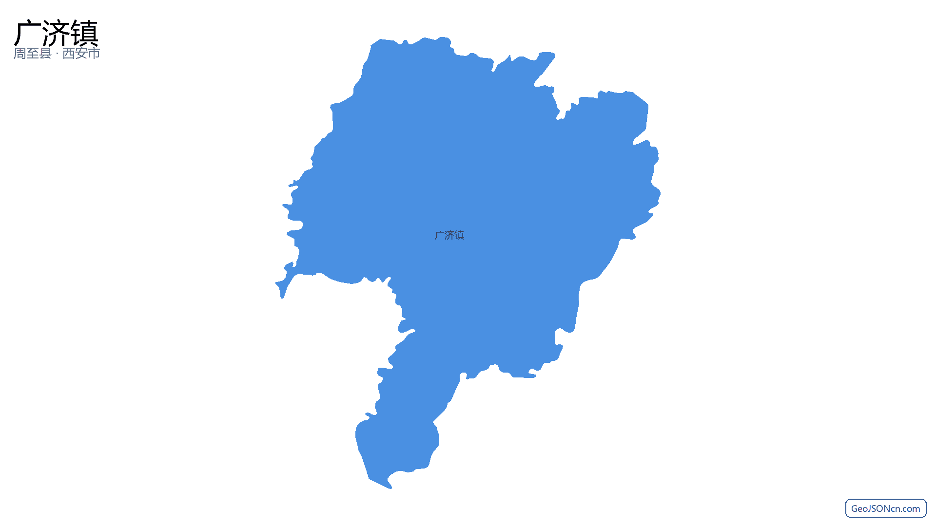 广济镇行政区划边界地图(周至县·西安市),提供GeoJSON、SHP矢量边界数据下载及高清地图大图(PNG/JPG) - GeoJSONcn.com