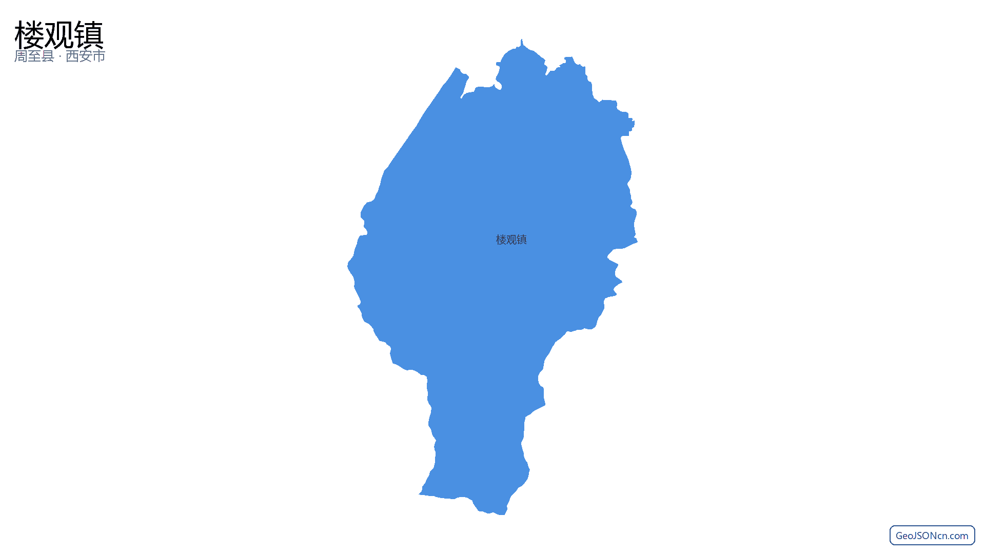 楼观镇行政区划边界地图(周至县·西安市),提供GeoJSON、SHP矢量边界数据下载及高清地图大图(PNG/JPG) - GeoJSONcn.com