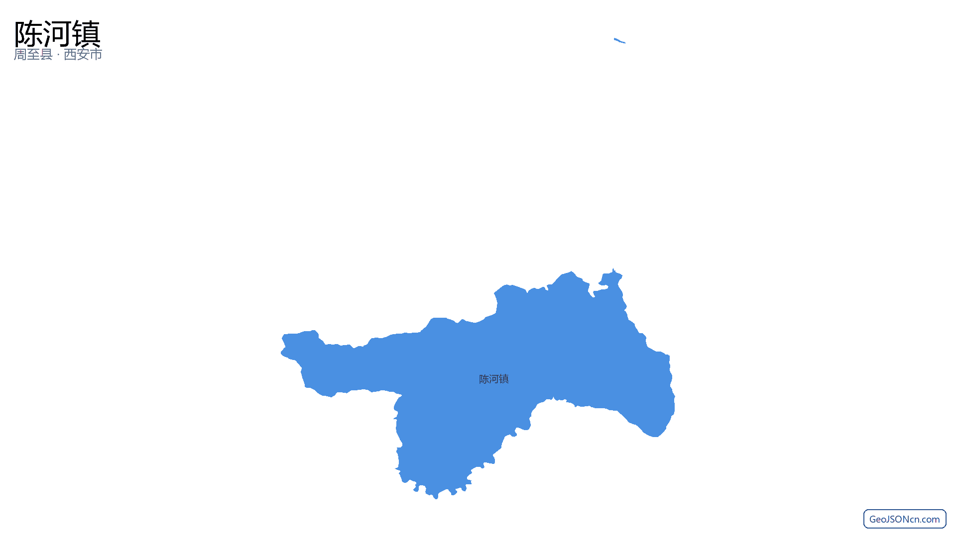 陈河镇行政区划边界地图(周至县·西安市),提供GeoJSON、SHP矢量边界数据下载及高清地图大图(PNG/JPG) - GeoJSONcn.com