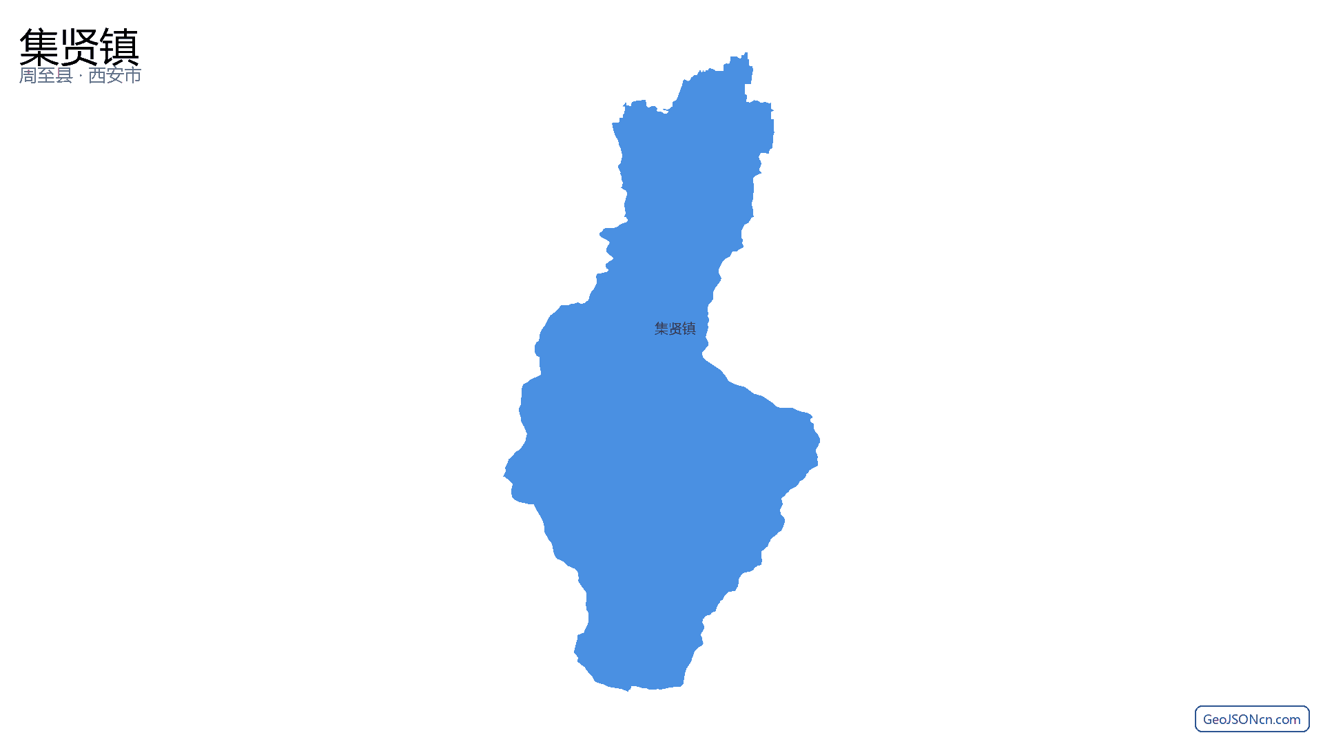 集贤镇行政区划边界地图(周至县·西安市),提供GeoJSON、SHP矢量边界数据下载及高清地图大图(PNG/JPG) - GeoJSONcn.com