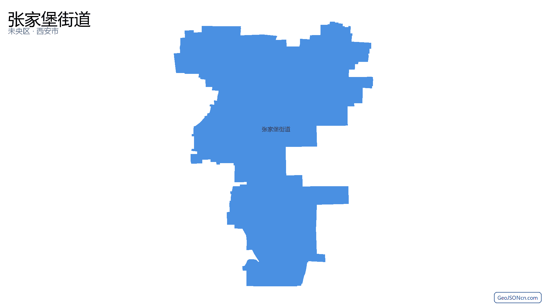张家堡街道行政区划边界地图（未央区·西安市）,提供GeoJSON、SHP矢量边界数据下载及高清地图大图(PNG/JPG) - GeoJSONcn.com