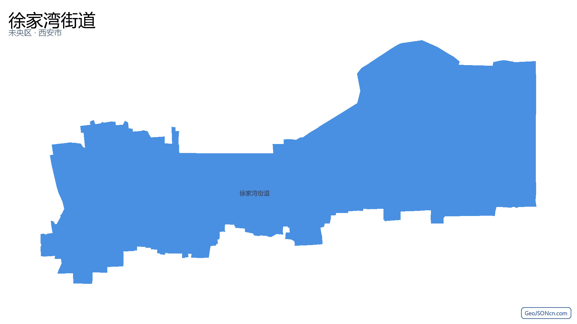 徐家湾街道行政区划边界地图（未央区·西安市）,提供GeoJSON、SHP矢量边界数据下载及高清地图大图(PNG/JPG) - GeoJSONcn.com