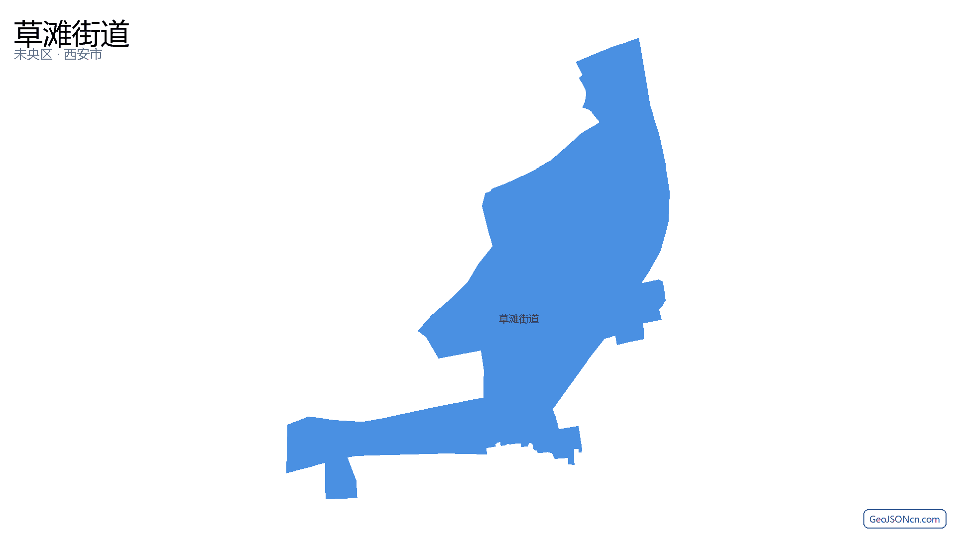 草滩街道行政区划边界地图(未央区·西安市),提供GeoJSON、SHP矢量边界数据下载及高清地图大图(PNG/JPG) - GeoJSONcn.com