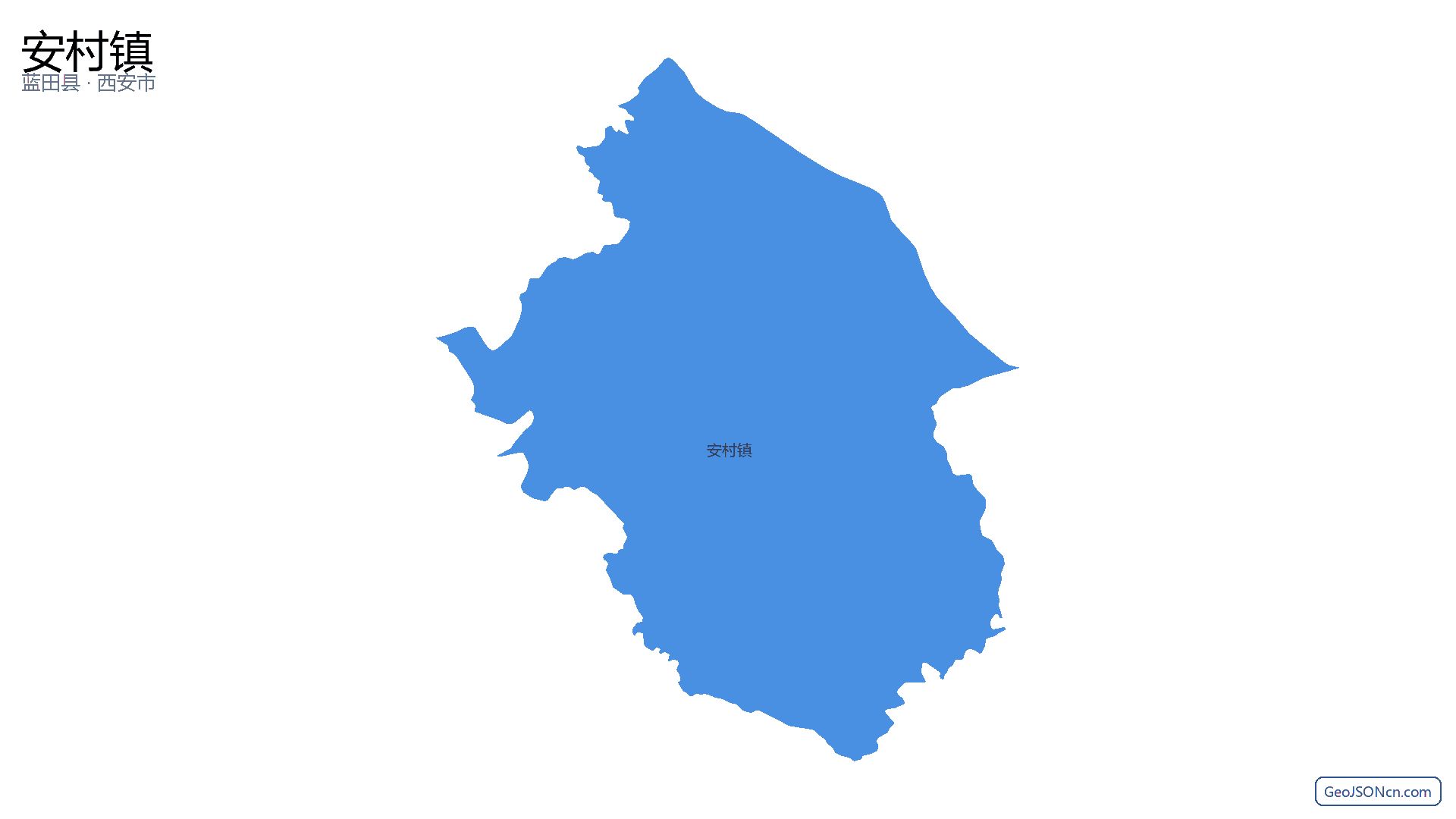 安村镇行政区划边界地图（蓝田县·西安市）,提供GeoJSON、SHP矢量边界数据下载及高清地图大图(PNG/JPG) - GeoJSONcn.com
